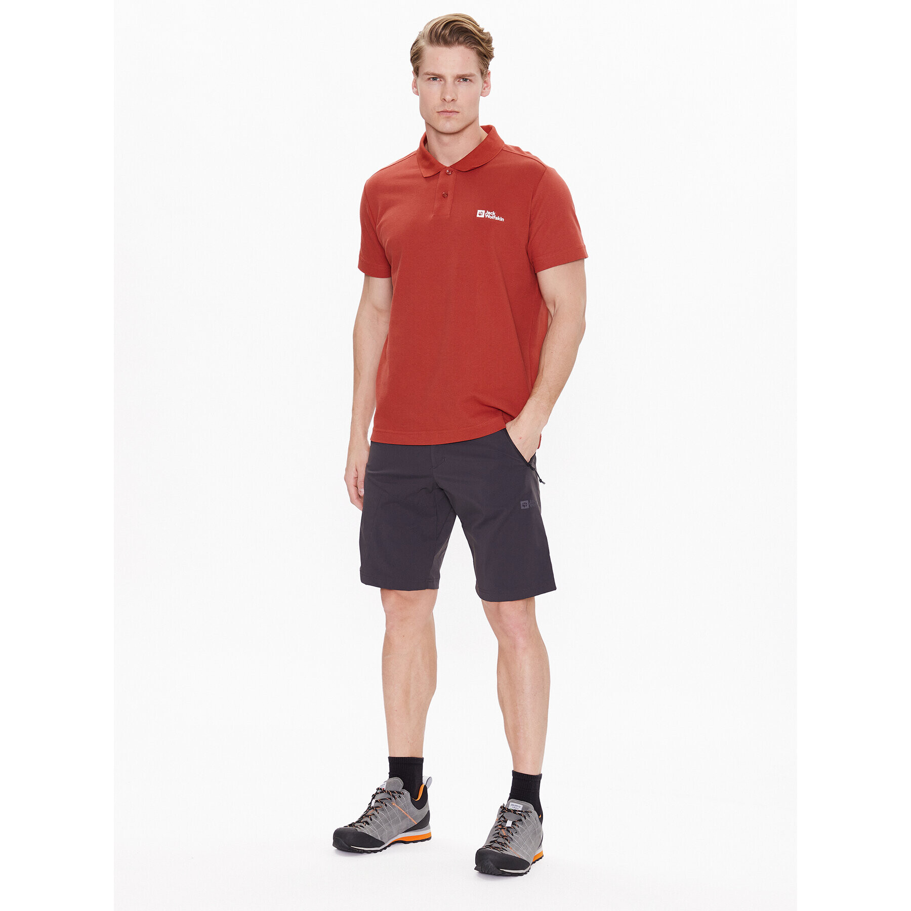 Jack Wolfskin Tricou polo Essential 1809301 Roșu Regular Fit - Pled.ro