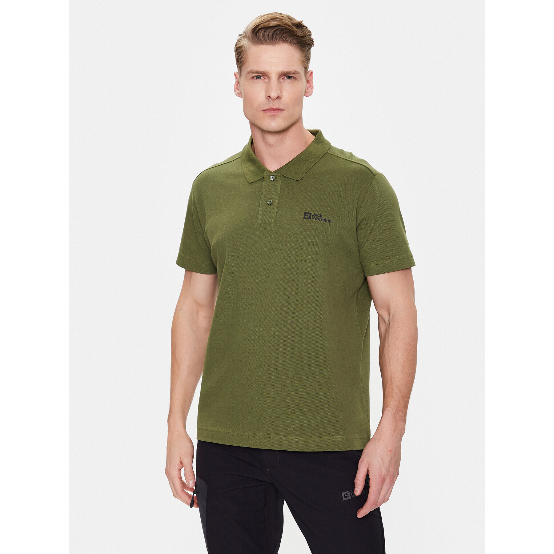 Jack Wolfskin Tricou polo Essential 1809301 Verde Regular Fit - Pled.ro