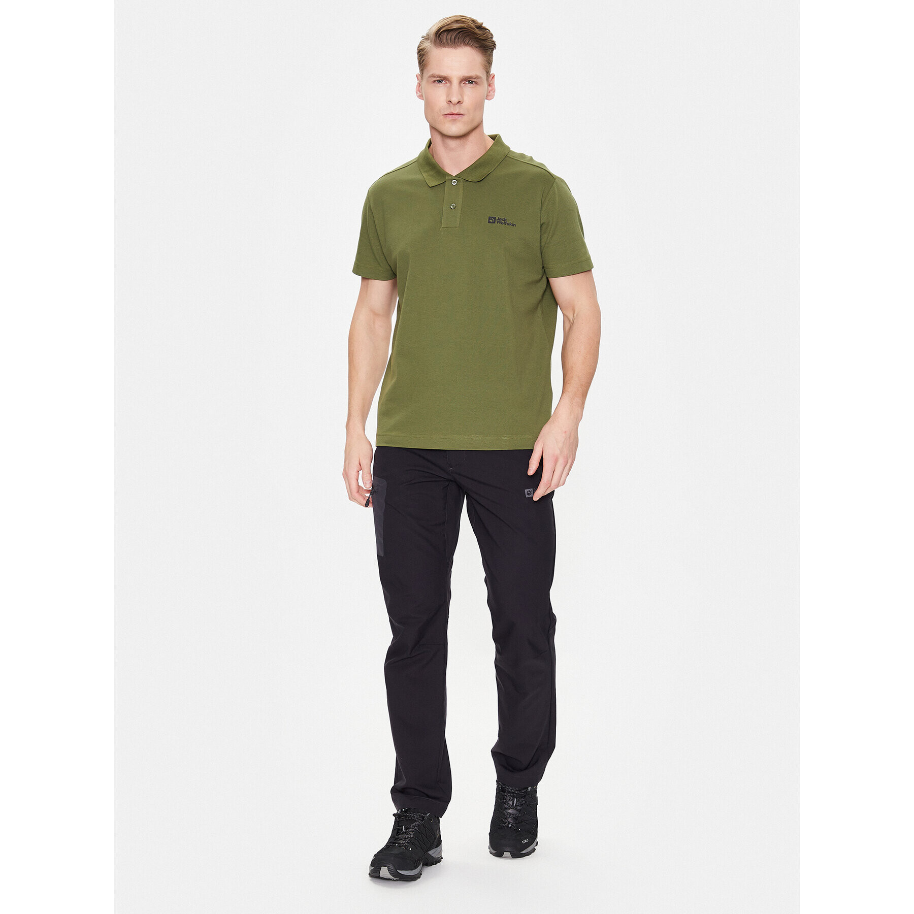 Jack Wolfskin Tricou polo Essential 1809301 Verde Regular Fit - Pled.ro