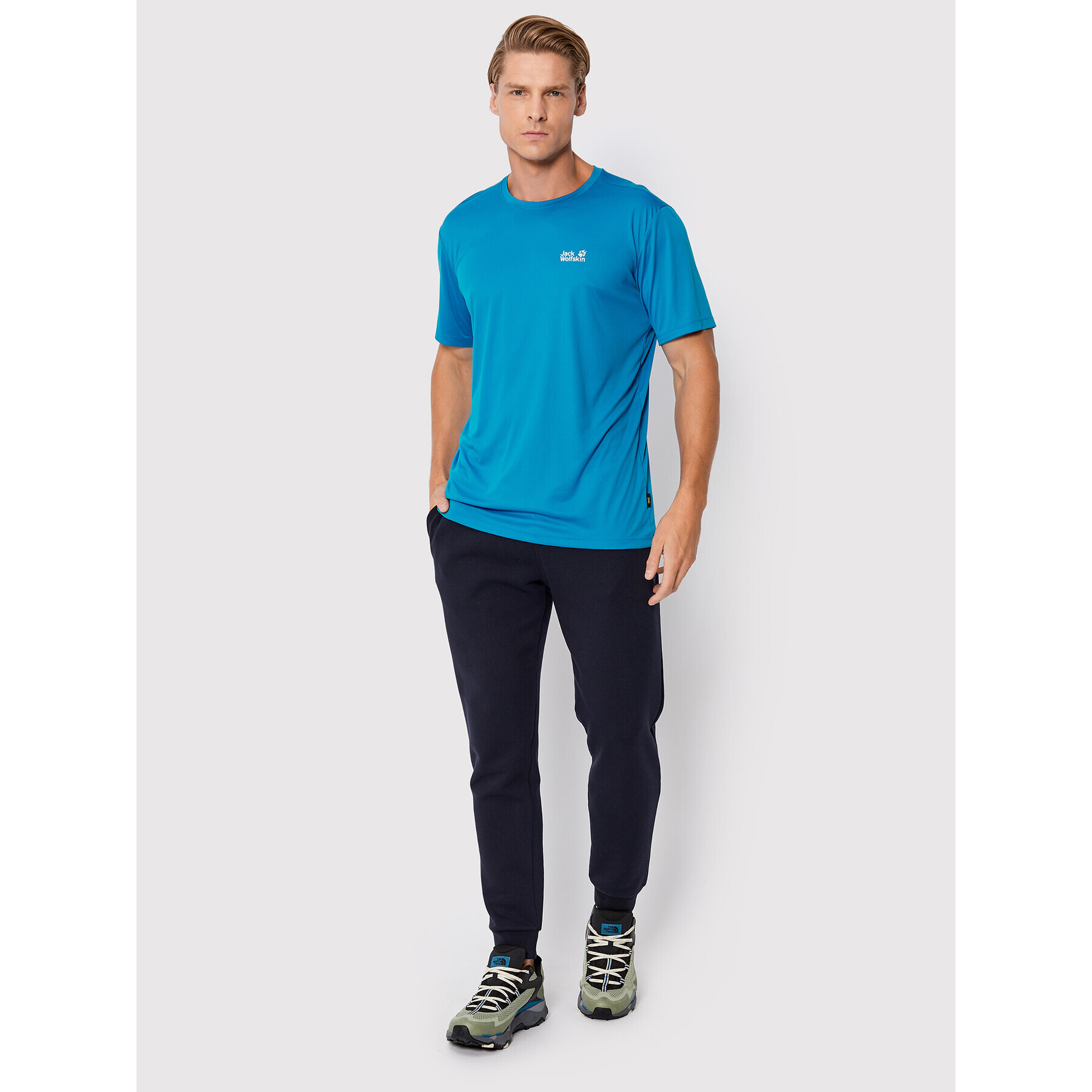 Jack Wolfskin Tricou tehnic Tech TM 1807071 Albastru Regular Fit - Pled.ro