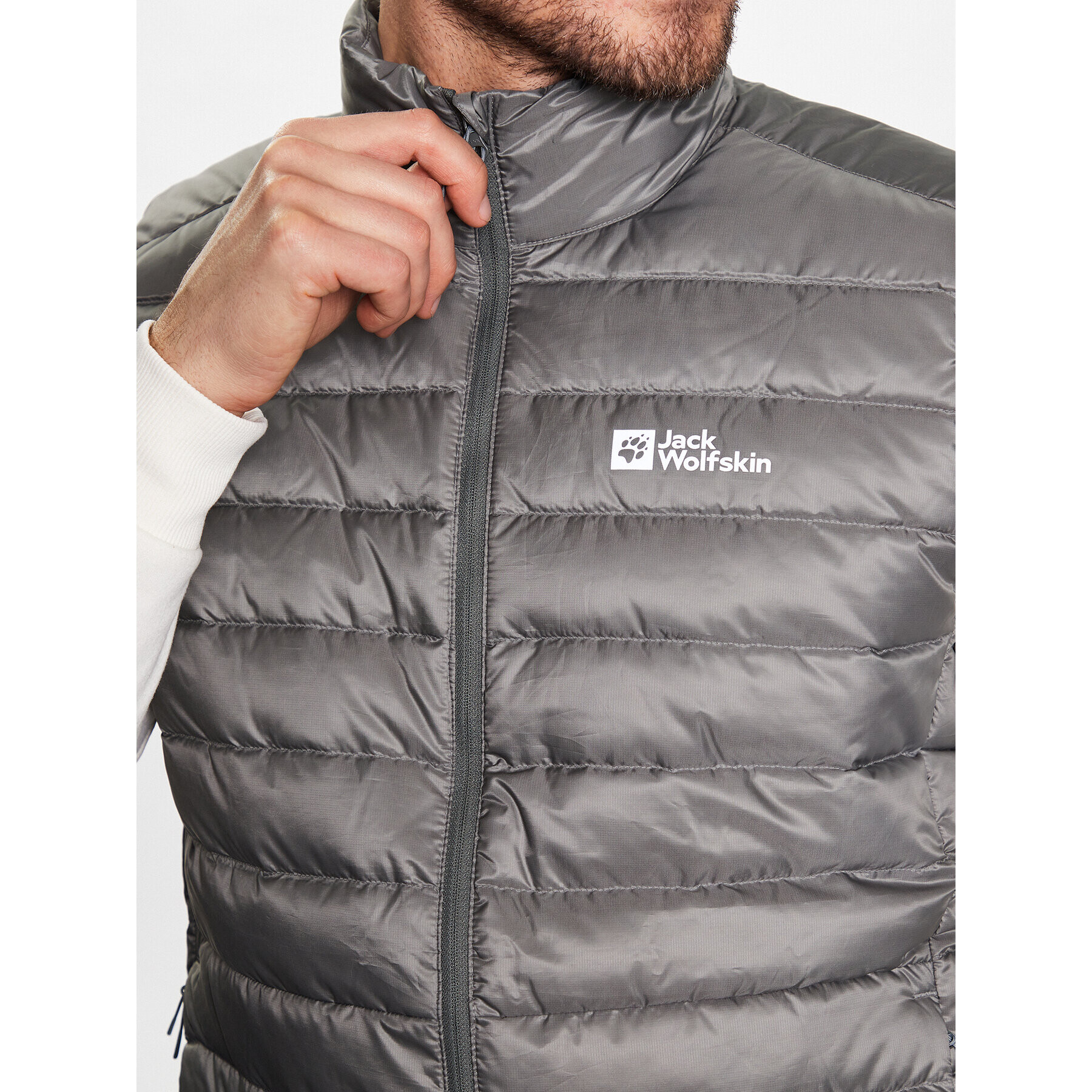 Jack Wolfskin Vestă Pack & Go Down 1207011 Gri Regular Fit - Pled.ro