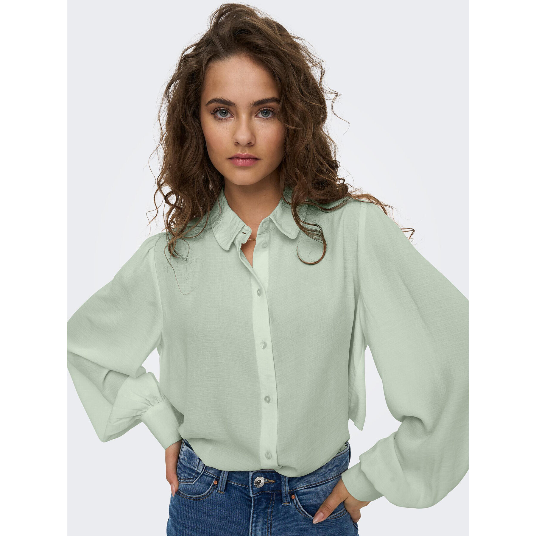 JDY Cămașă Divya 15283183 Verde Regular Fit - Pled.ro