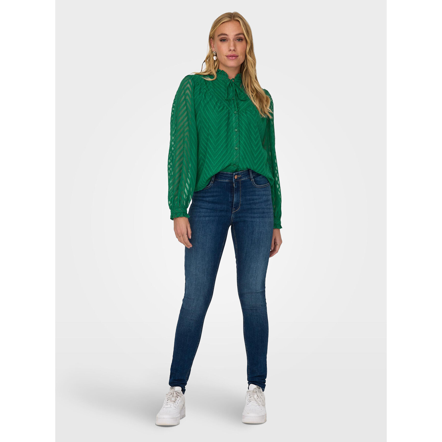 JDY Cămașă Gretha 15306183 Verde Regular Fit - Pled.ro