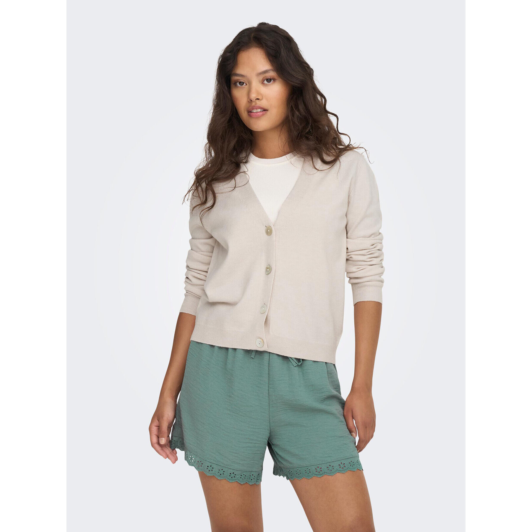 JDY Cardigan 15289372 Écru Regular Fit - Pled.ro