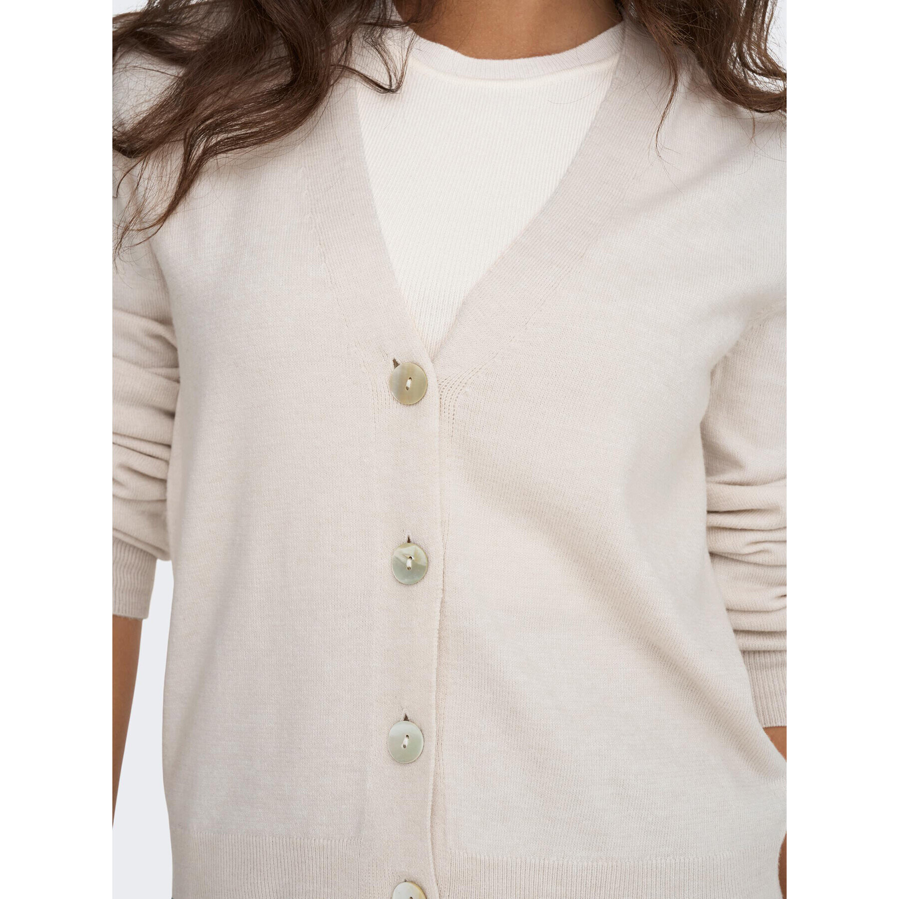 JDY Cardigan 15289372 Écru Regular Fit - Pled.ro