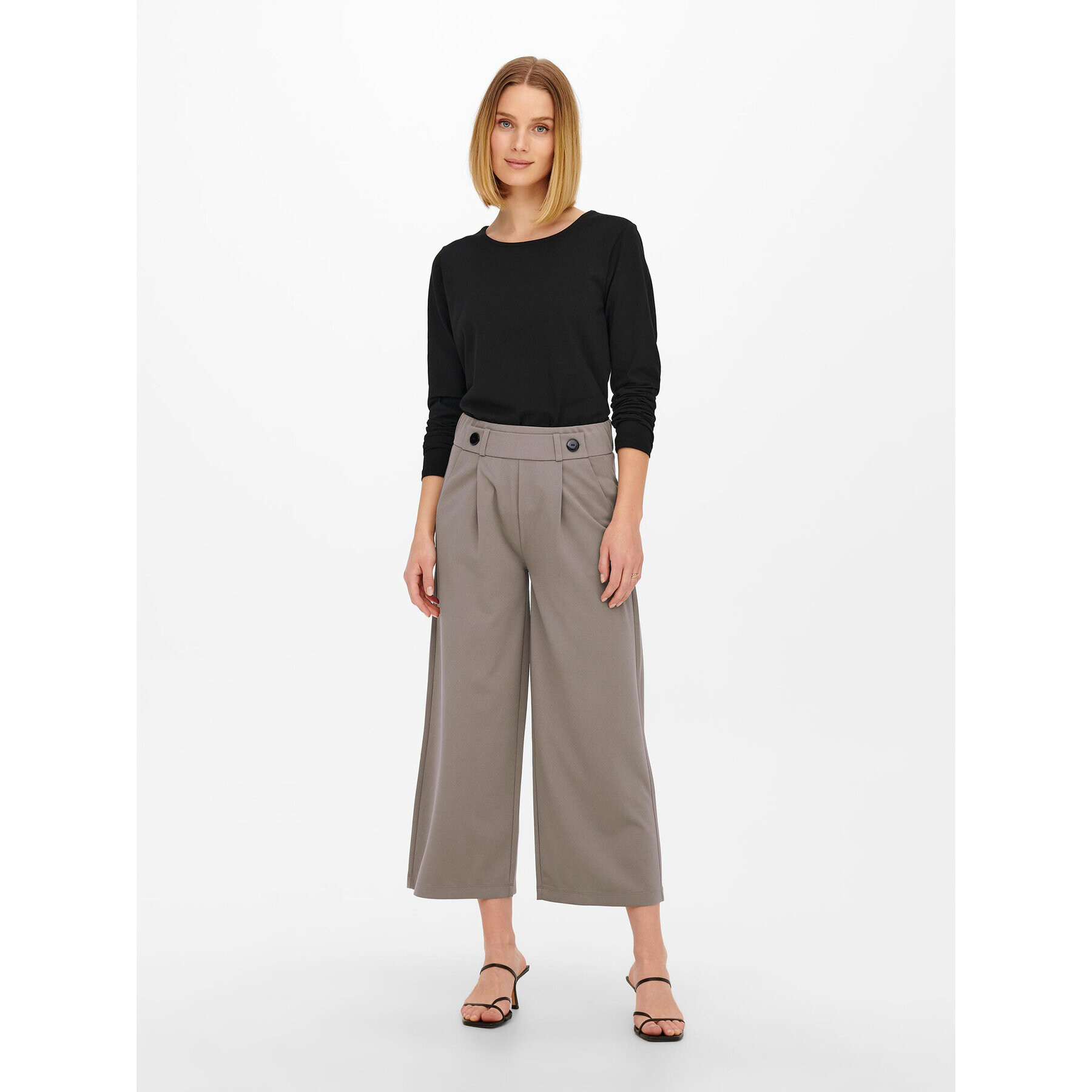 JDY Pantaloni culotte Geggo 15208417 Bej Wide Leg - Pled.ro