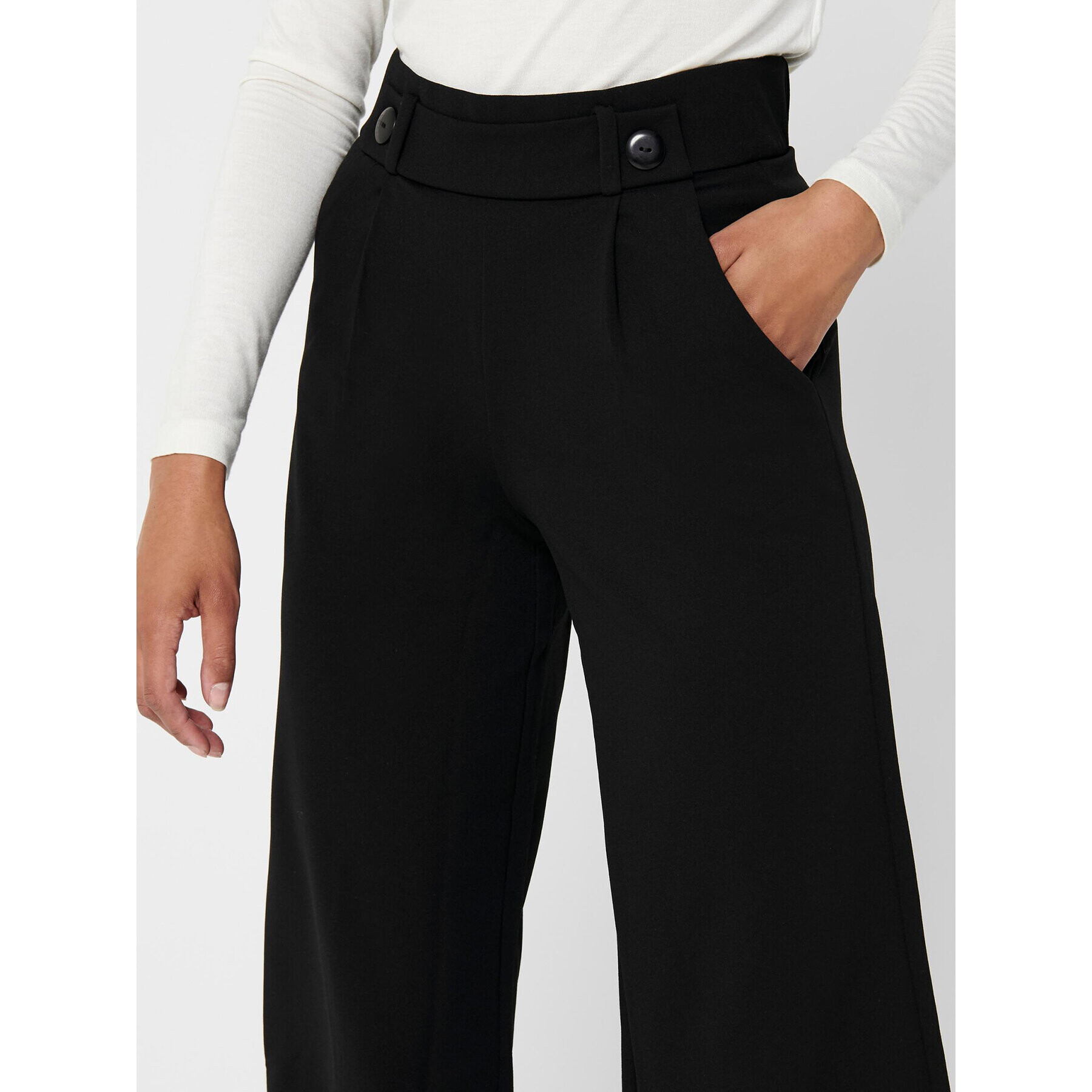 JDY Pantaloni culotte Geggo 15208417 Negru Wide Leg - Pled.ro