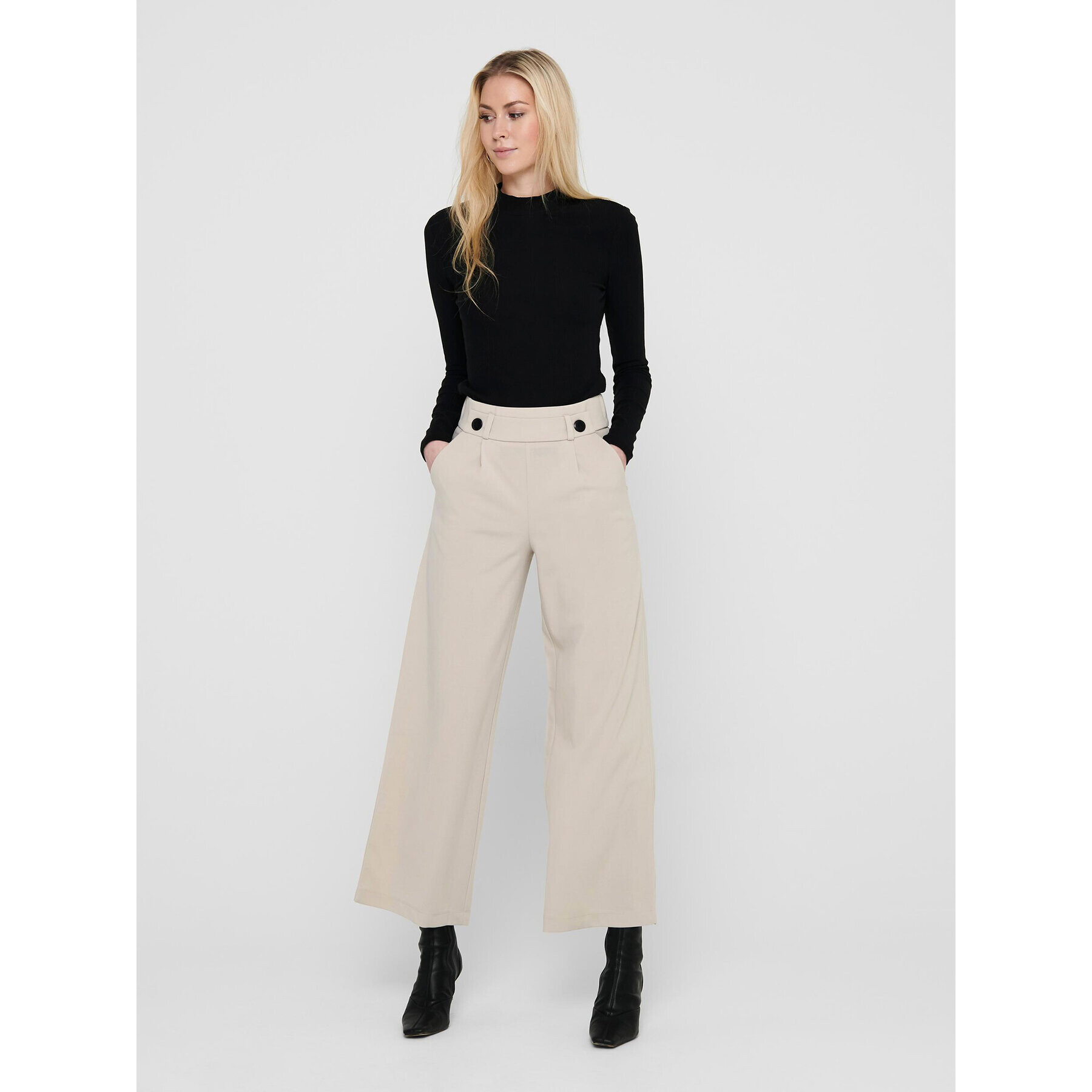 JDY Pantaloni din material Geggo 15208430 Gri Wide Leg - Pled.ro