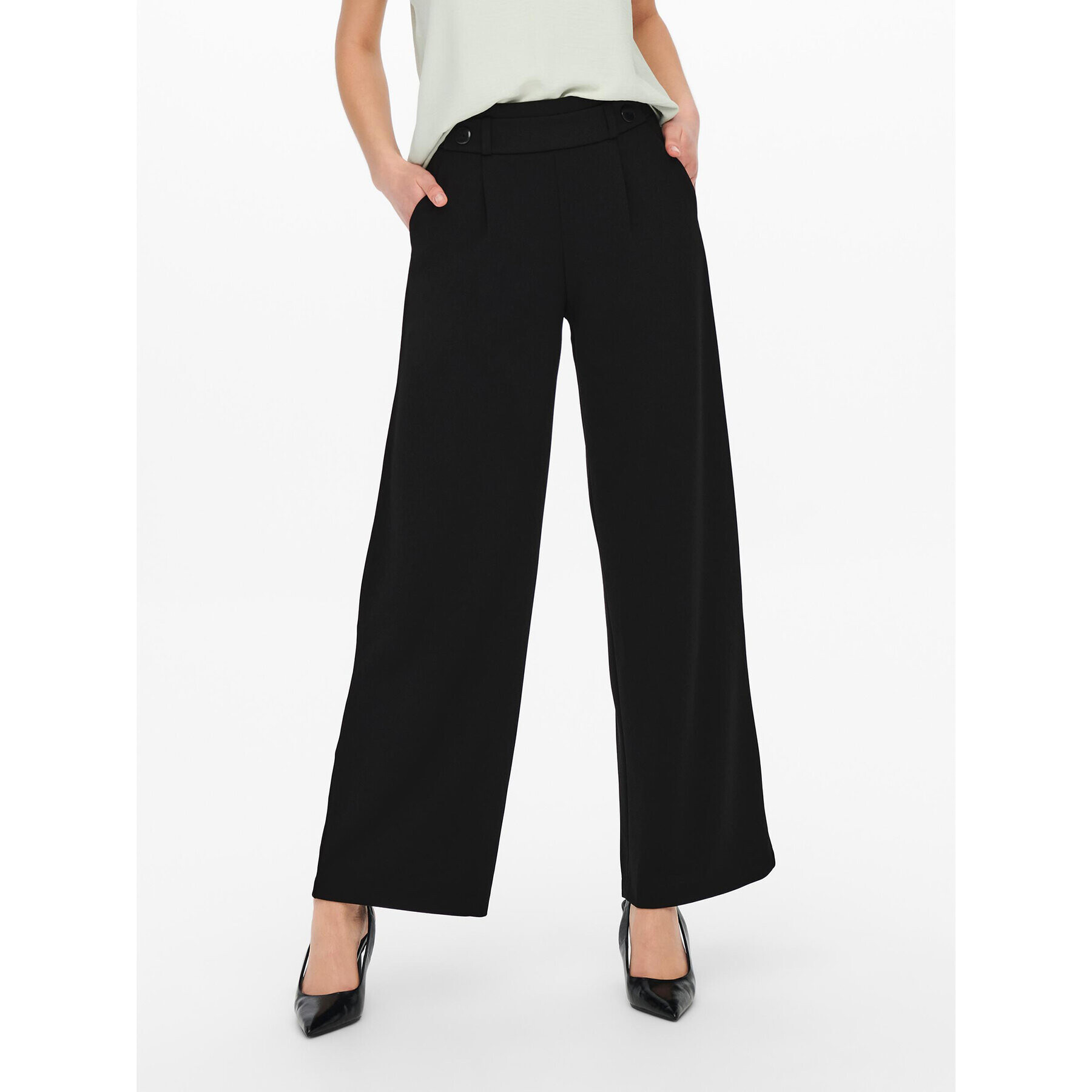 JDY Pantaloni din material Geggo 15208430 Negru Wide Leg - Pled.ro