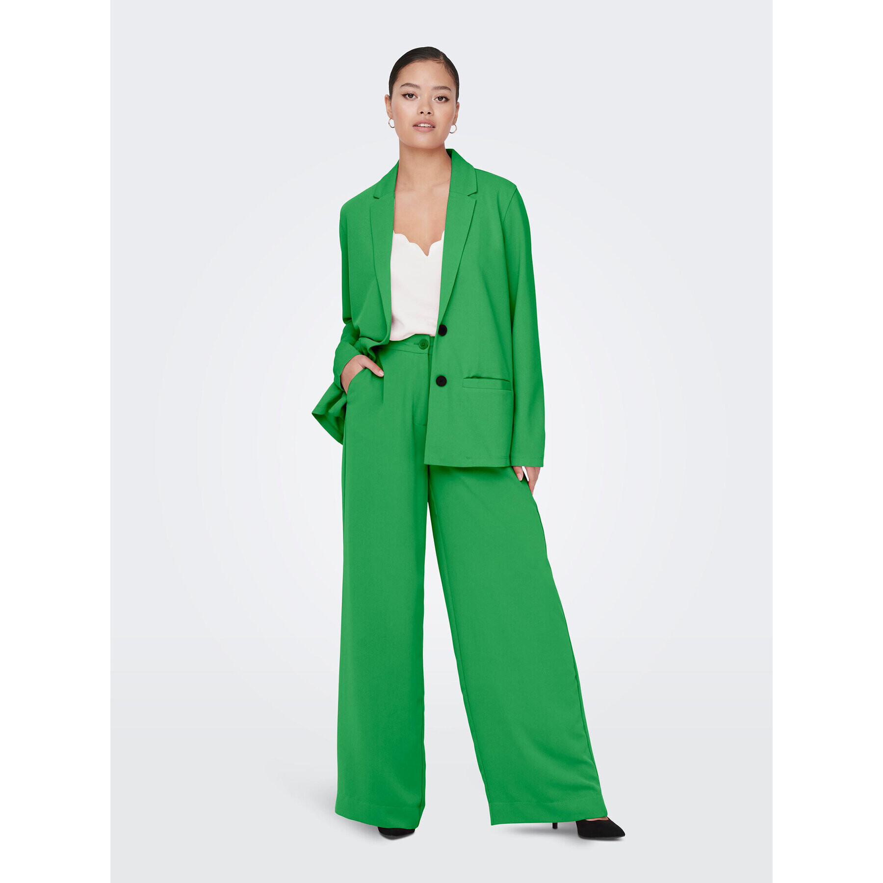 JDY Pantaloni din material Vincent 15279301 Verde Regular Fit - Pled.ro