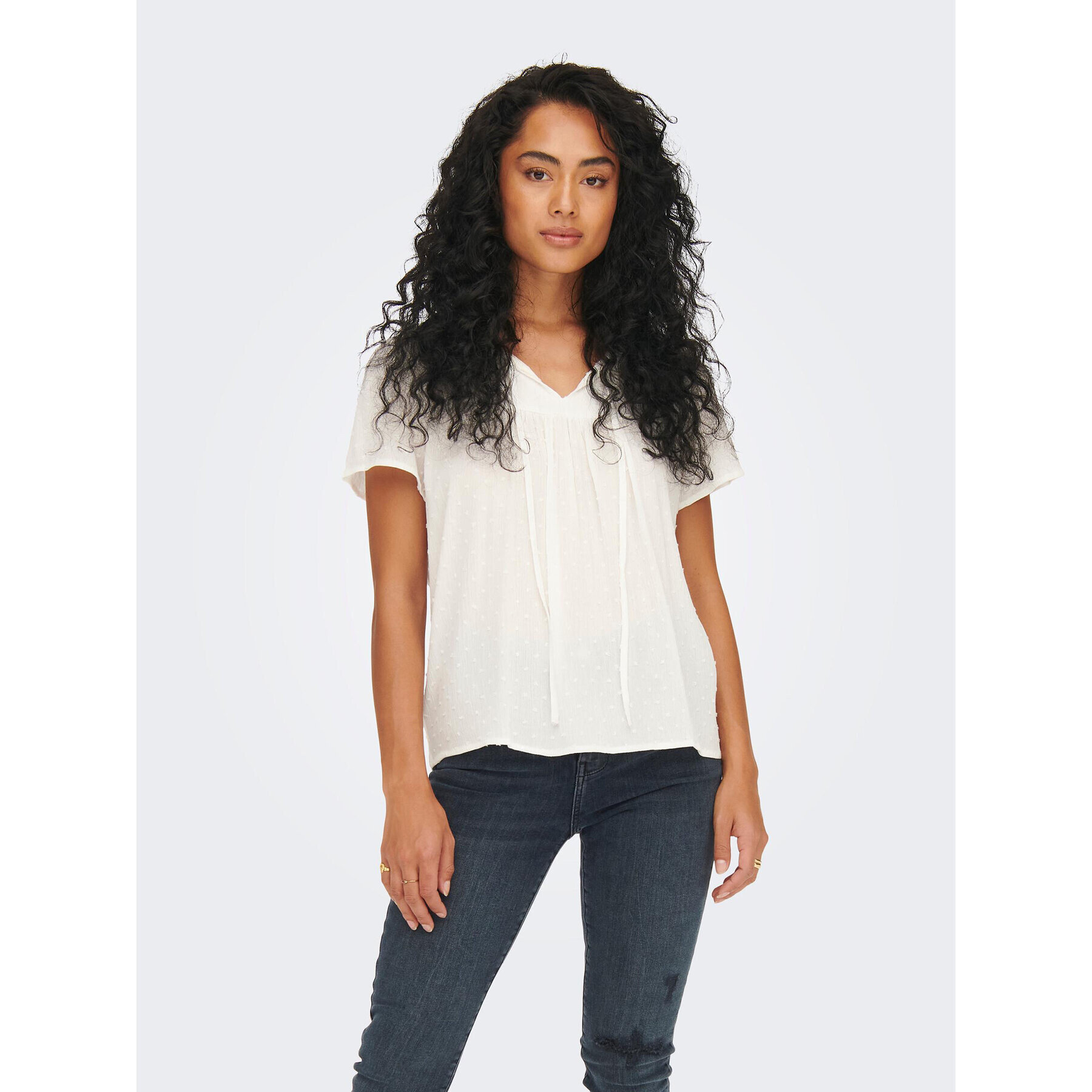 JDY Top 15207809 Alb Loose Fit - Pled.ro