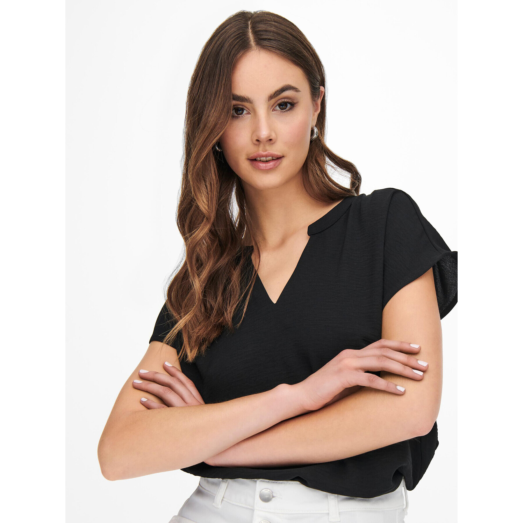 JDY Top 15249287 Negru Regular Fit - Pled.ro