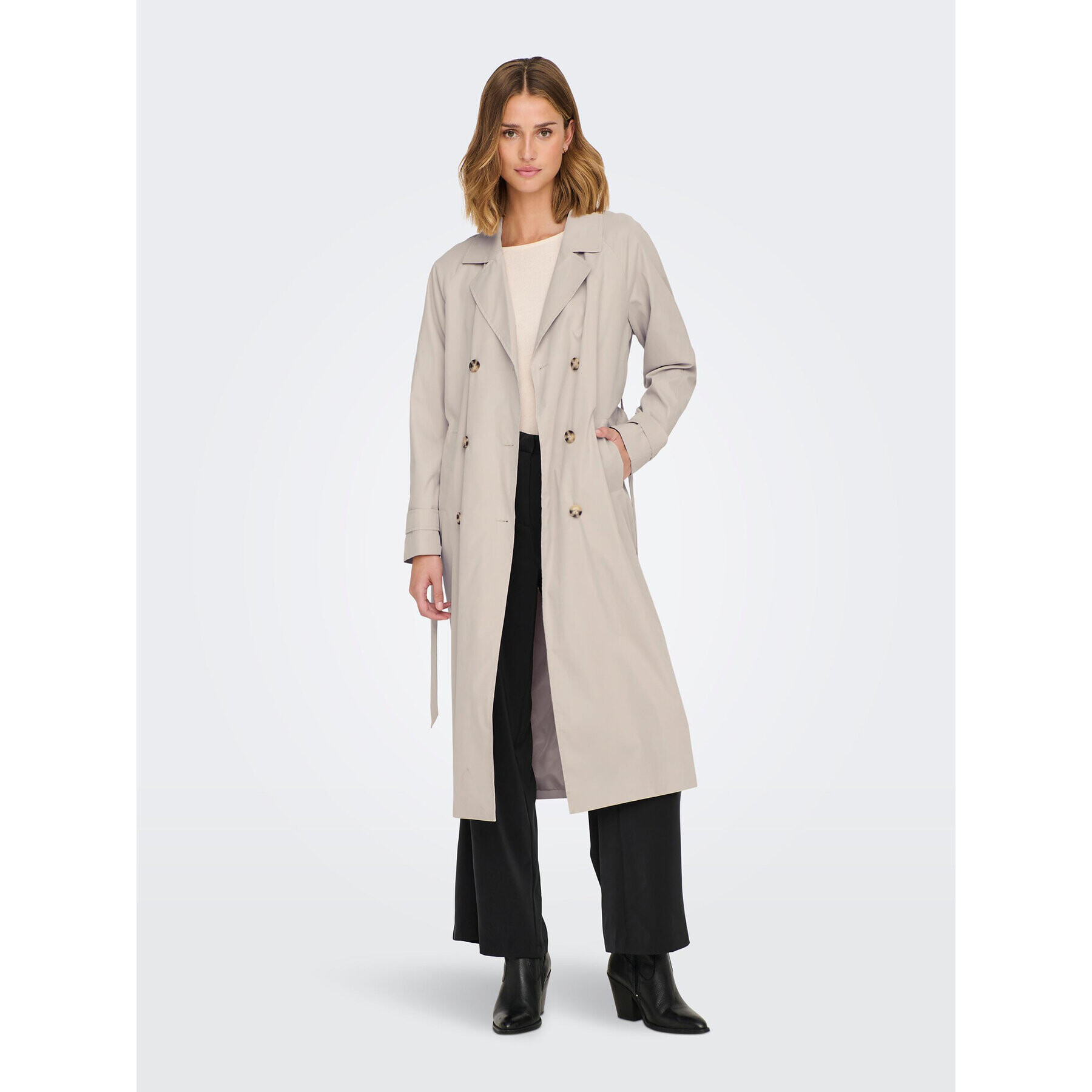 JDY Trench Panther 15281785 Gri Regular Fit - Pled.ro