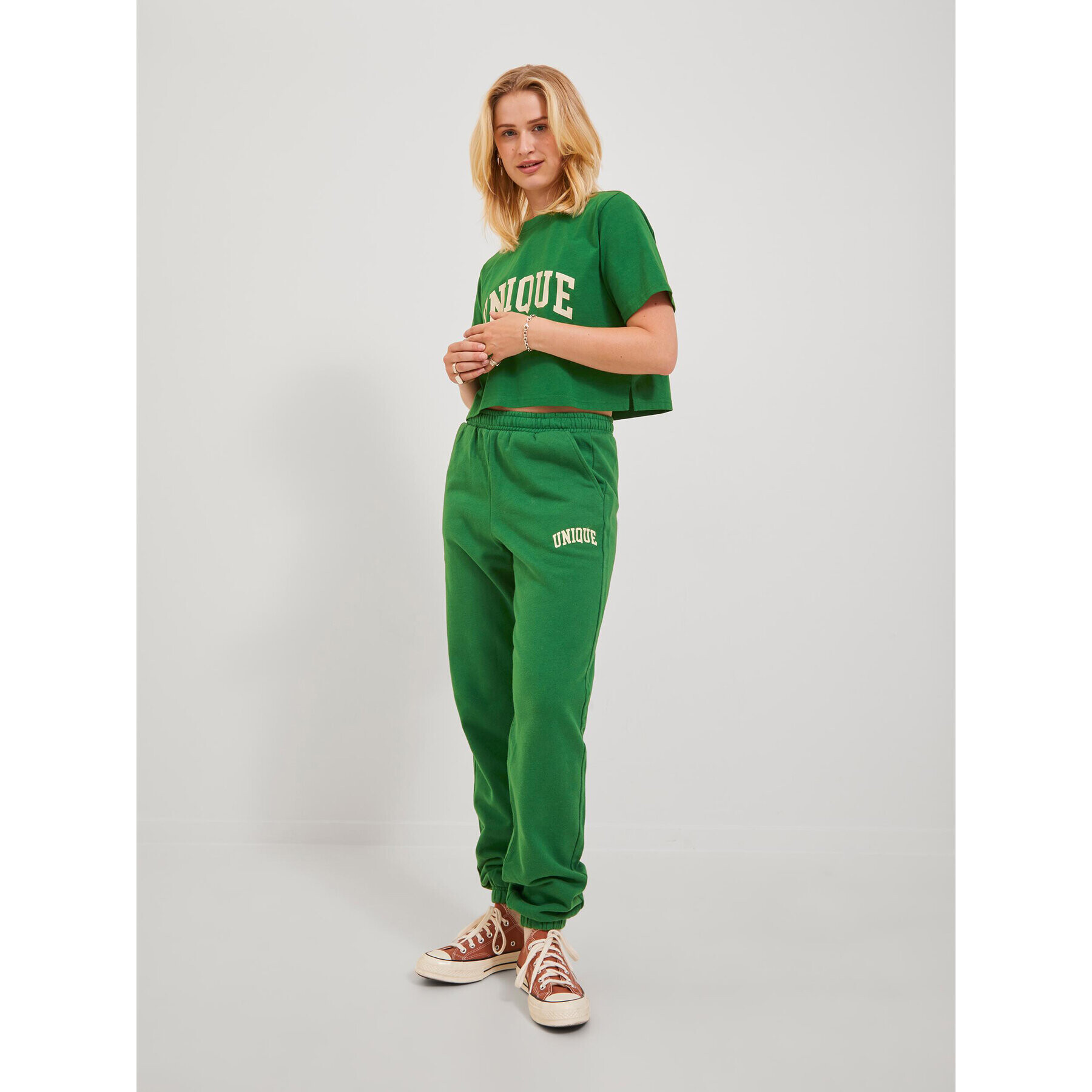 JJXX Pantaloni trening 12244364 Verde Relaxed Fit - Pled.ro