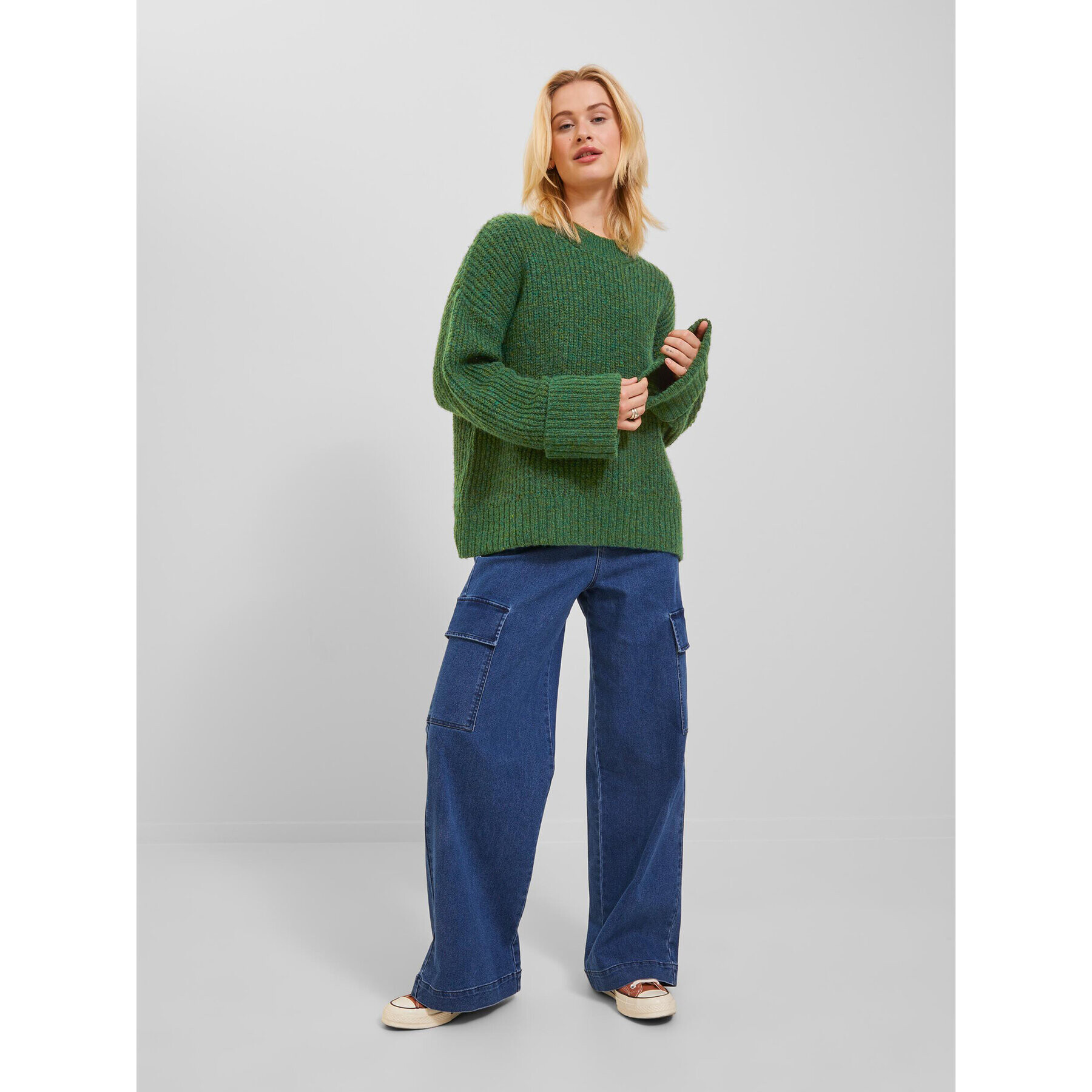 JJXX Pulover 12245453 Verde Relaxed Fit - Pled.ro