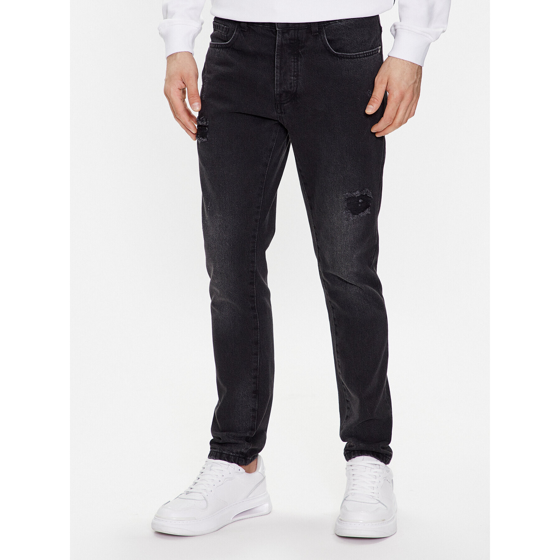 John Richmond Blugi UMP23182JE Negru Slim Fit - Pled.ro