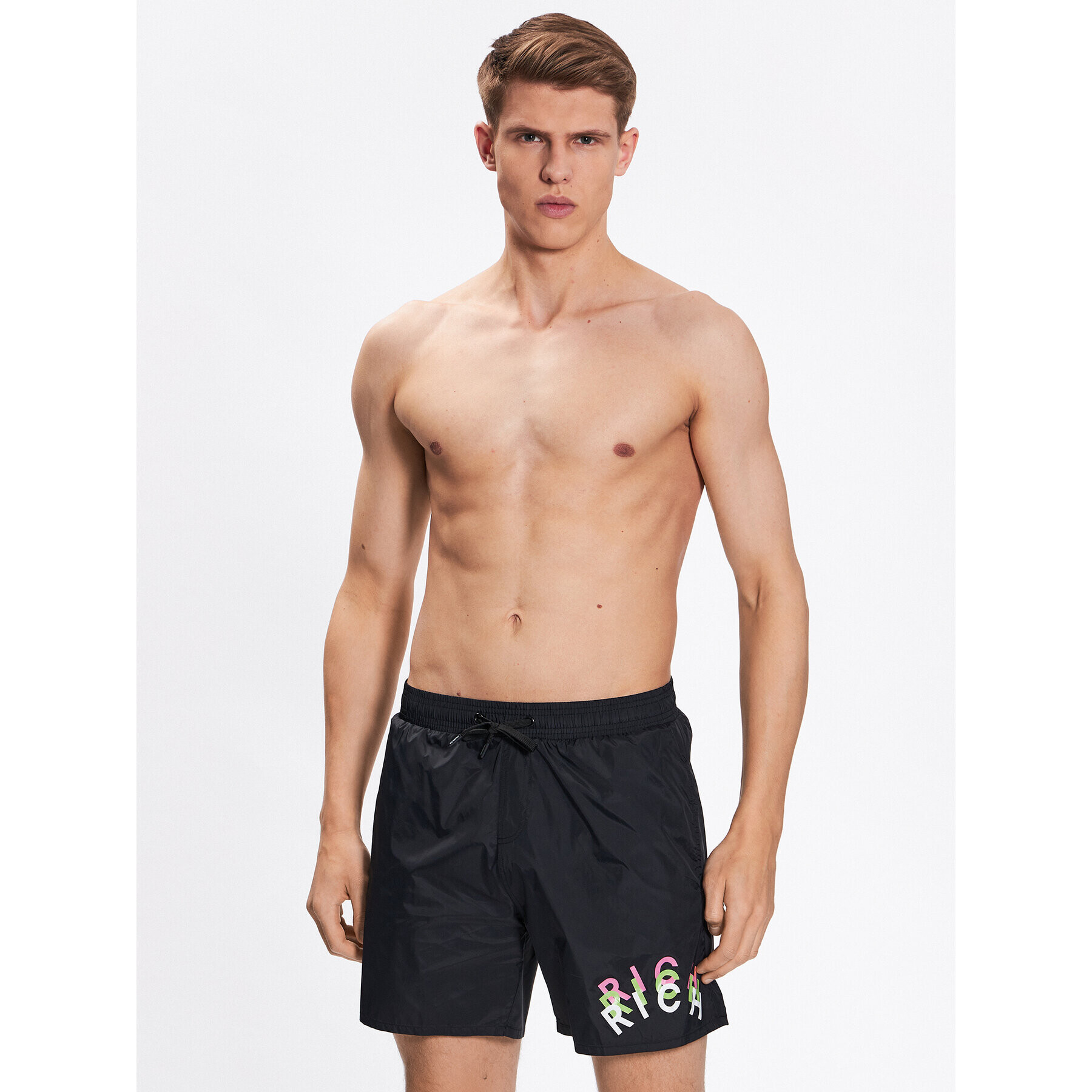 John Richmond Pantaloni scurți pentru înot Beelz UMP23146CO Negru Regular Fit - Pled.ro