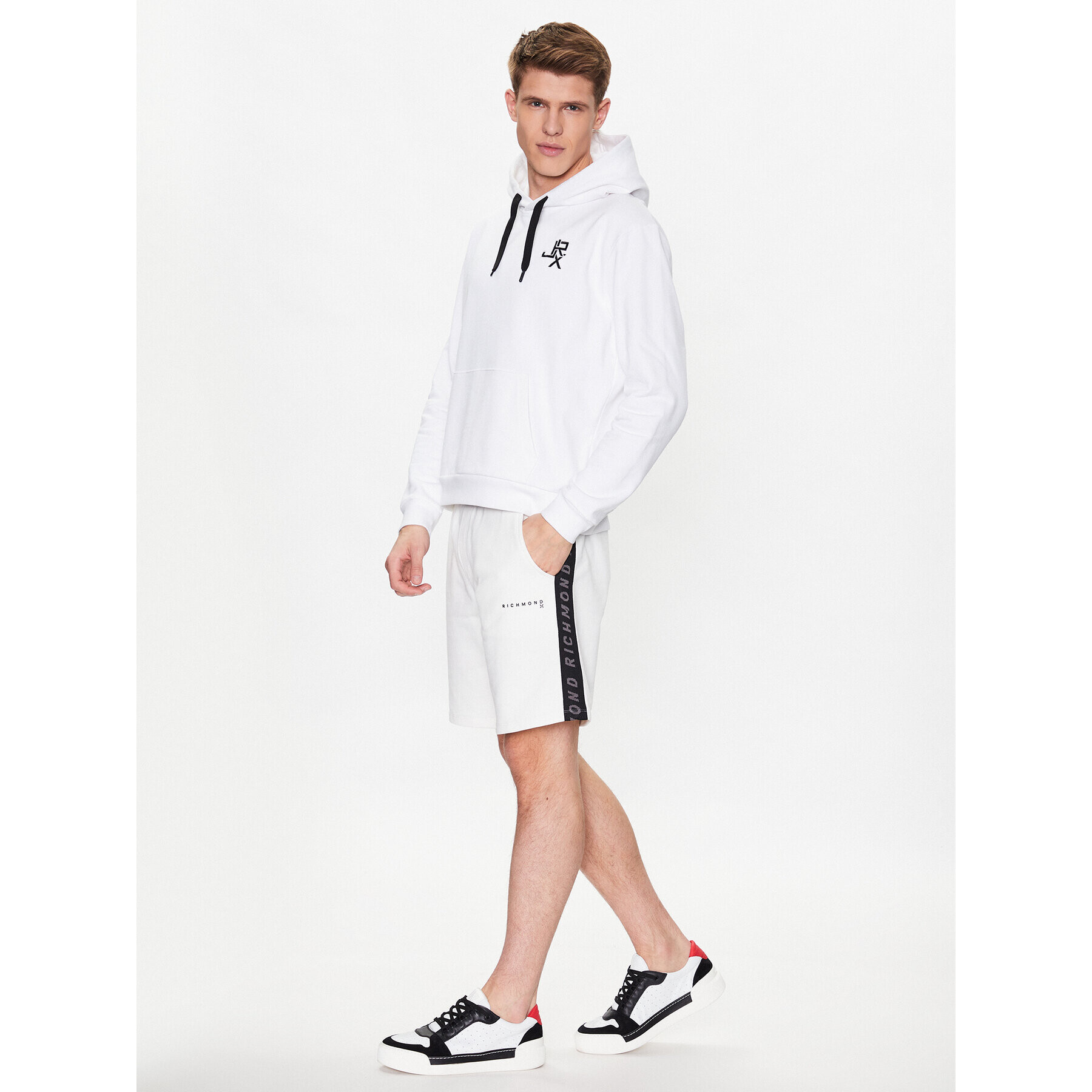 John Richmond Pantaloni scurți sport UMP23037BE Alb Regular Fit - Pled.ro