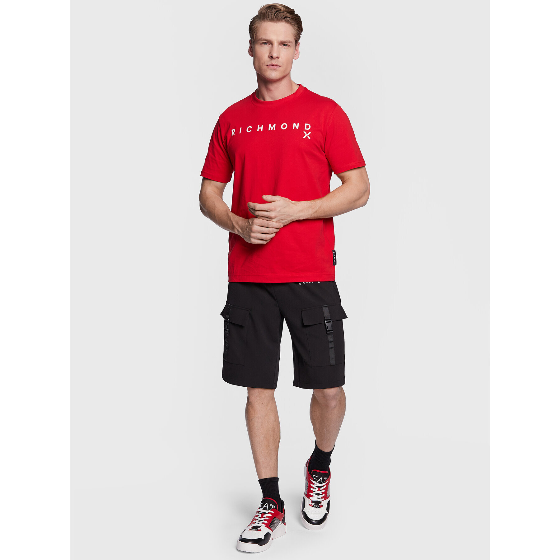 John Richmond Pantaloni scurți sport UMP23100BE Negru Regular Fit - Pled.ro