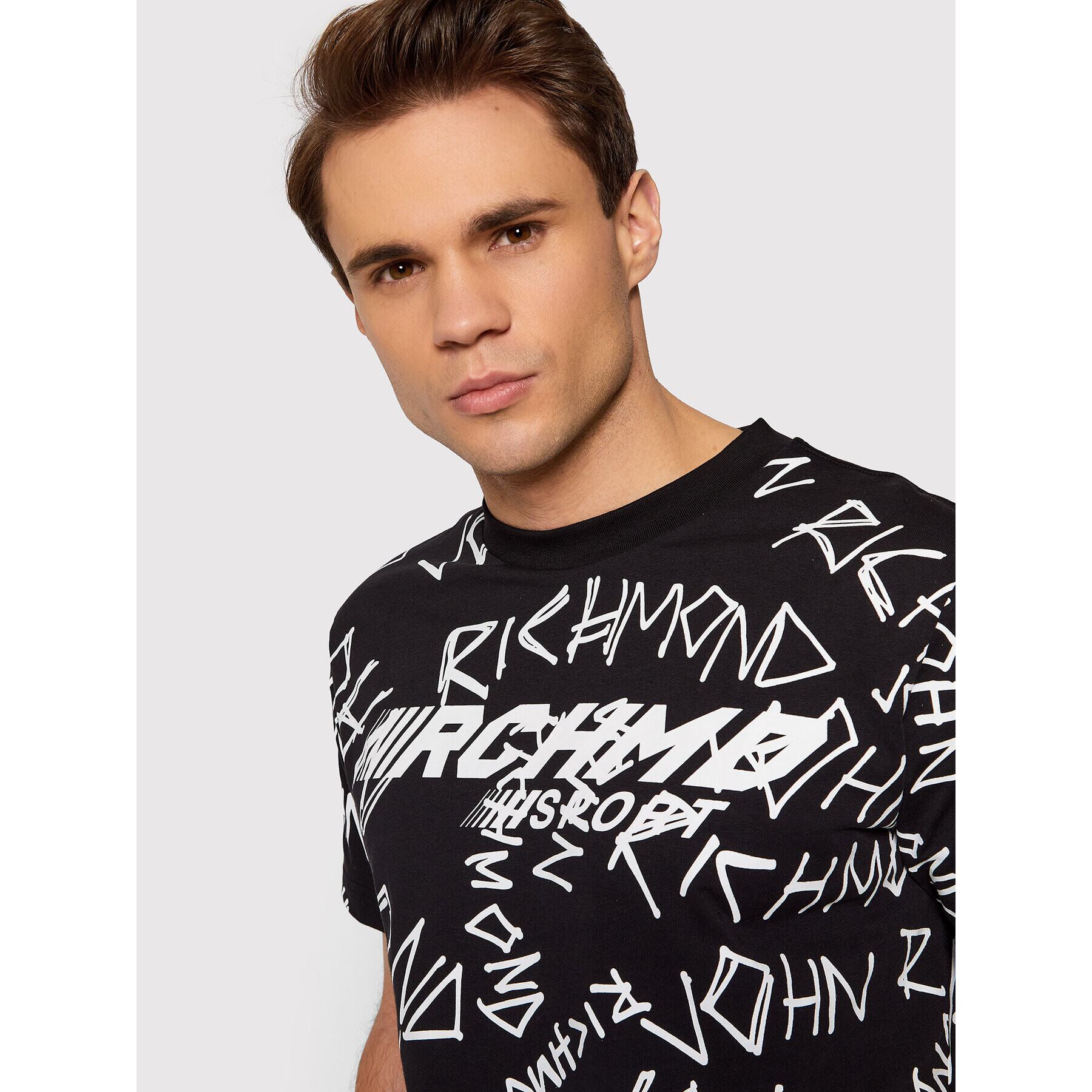 John Richmond Tricou Adroa UMP22145TS Negru Regular Fit - Pled.ro