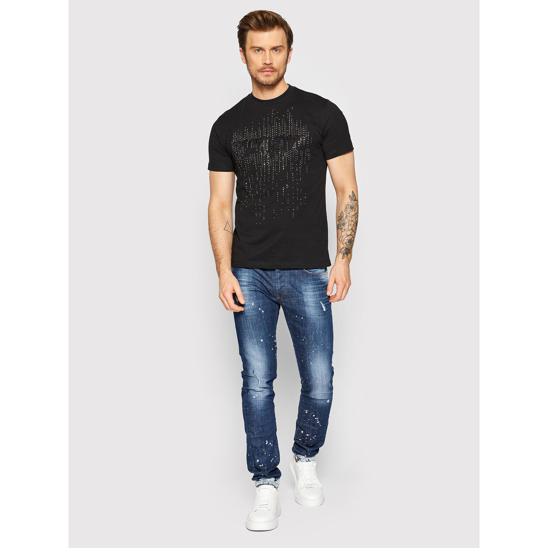 John Richmond Tricou Keitele RMP22022TS Negru Regular Fit - Pled.ro