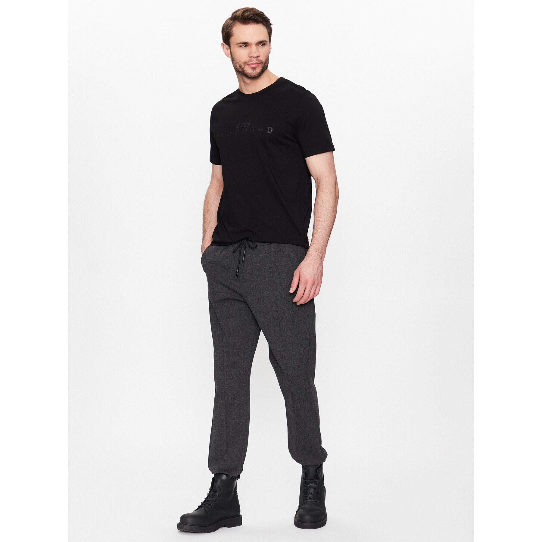 John Richmond Tricou Maicon RMP23231TS Negru Regular Fit - Pled.ro