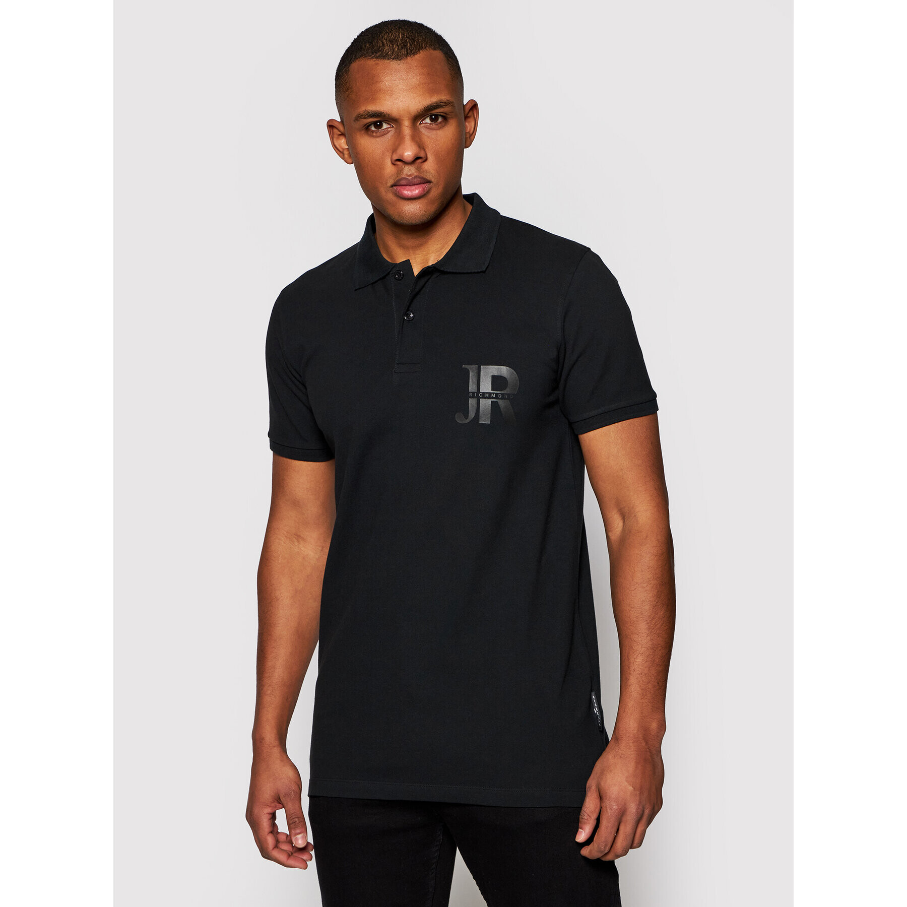 John Richmond Tricou polo Sassolungo UMP21150PO Negru Regular Fit - Pled.ro