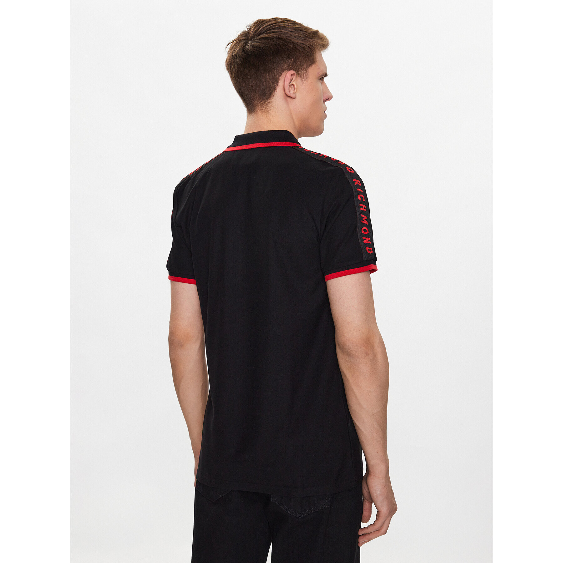 John Richmond Tricou polo UMP23010PO Negru Regular Fit - Pled.ro