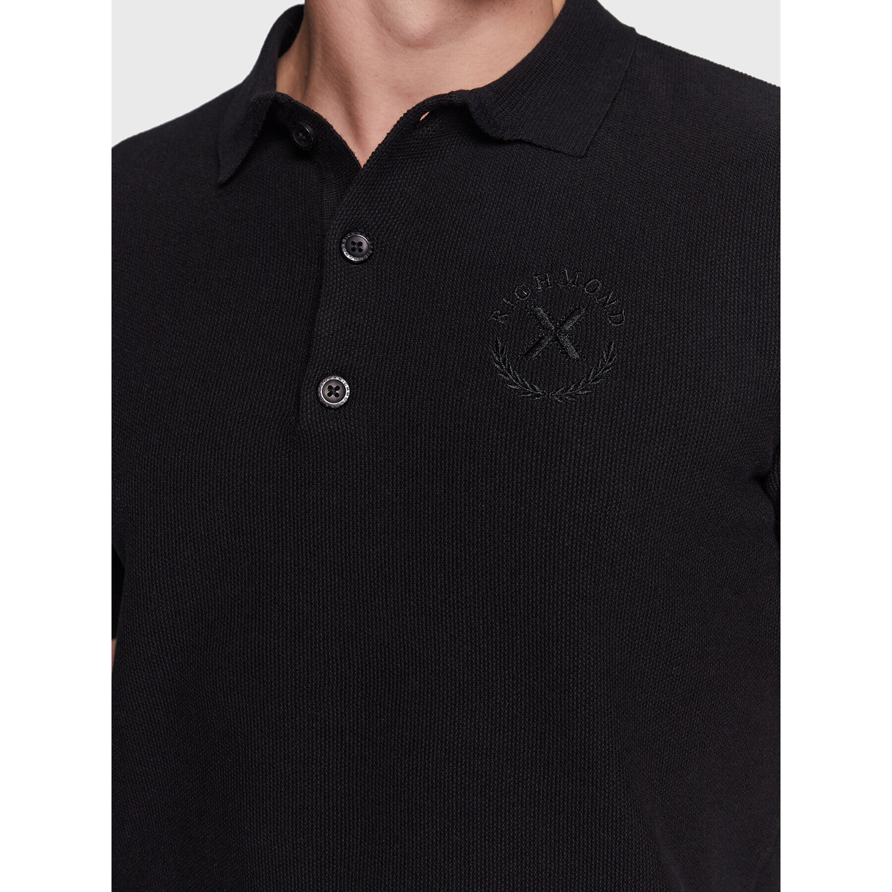 John Richmond Tricou polo UMP23111PO Negru Regular Fit - Pled.ro