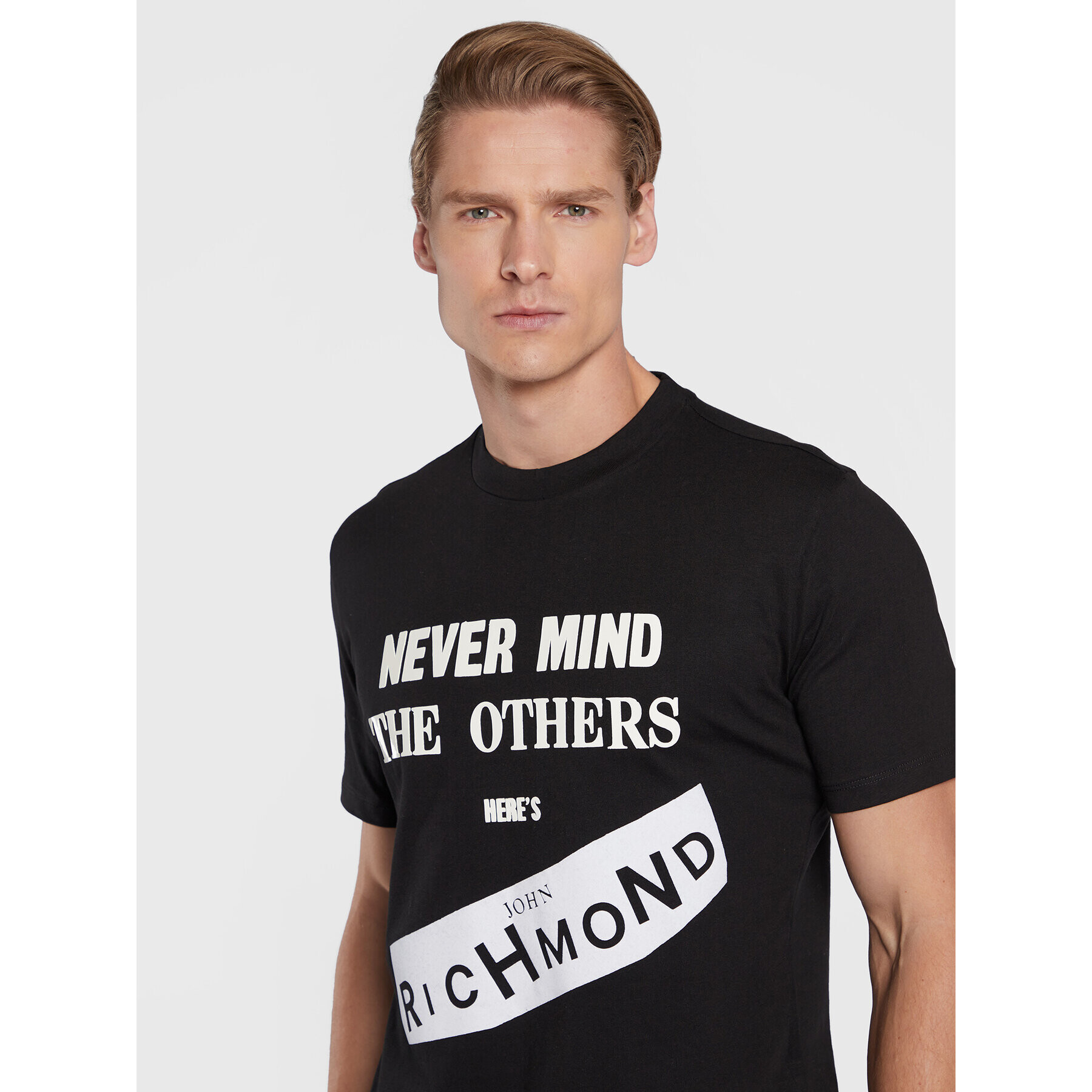 John Richmond Tricou RMA22185TS Negru Regular Fit - Pled.ro