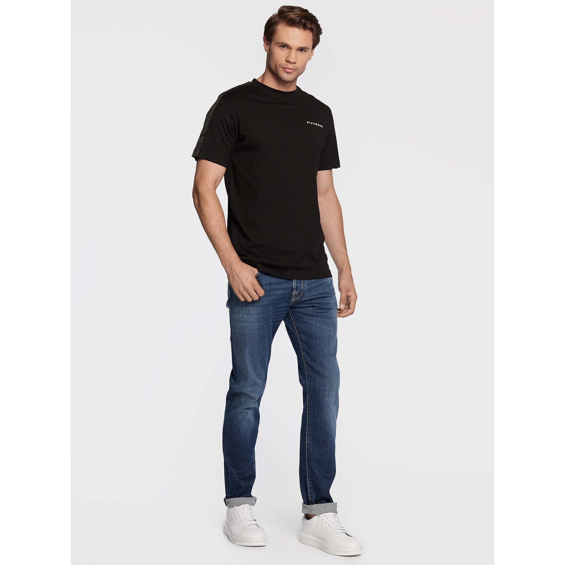 John Richmond Tricou UMA22098TS Negru Regular Fit - Pled.ro