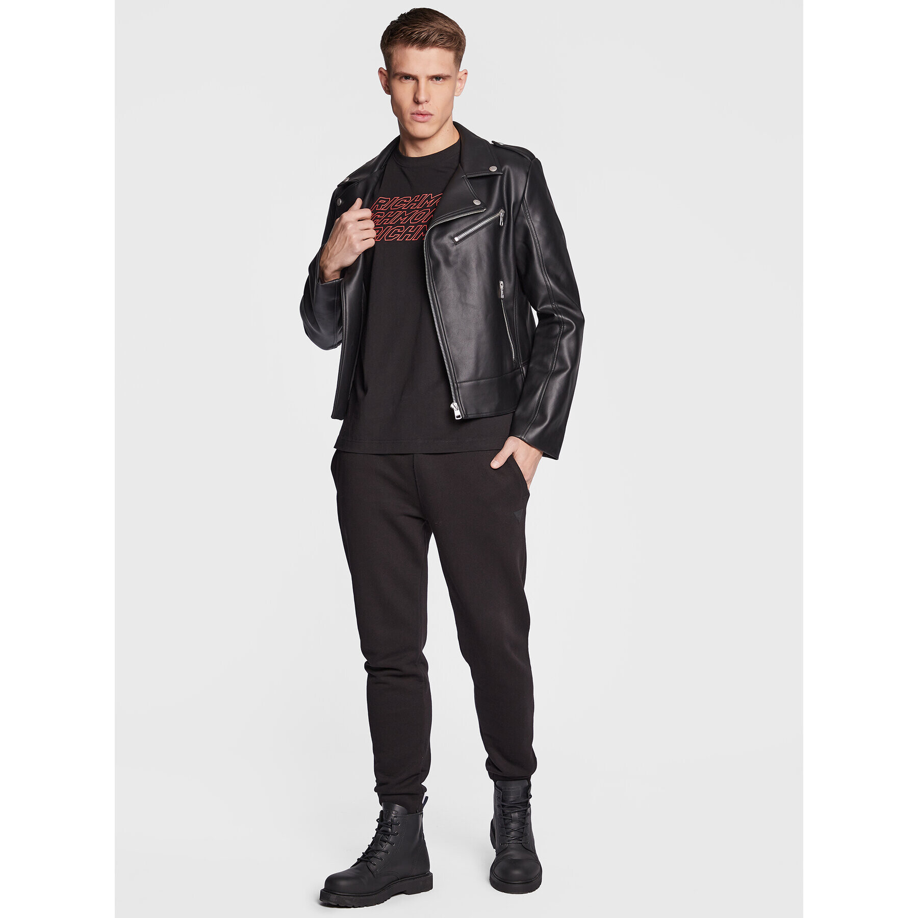 John Richmond Tricou UMP23018TS Negru Regular Fit - Pled.ro