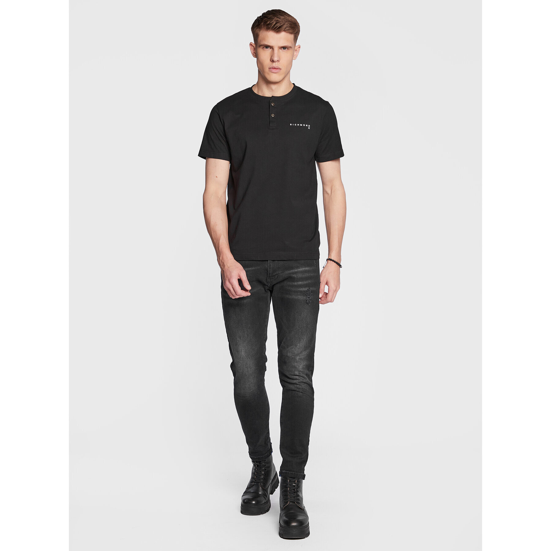 John Richmond Tricou UMP23026TS Negru Regular Fit - Pled.ro