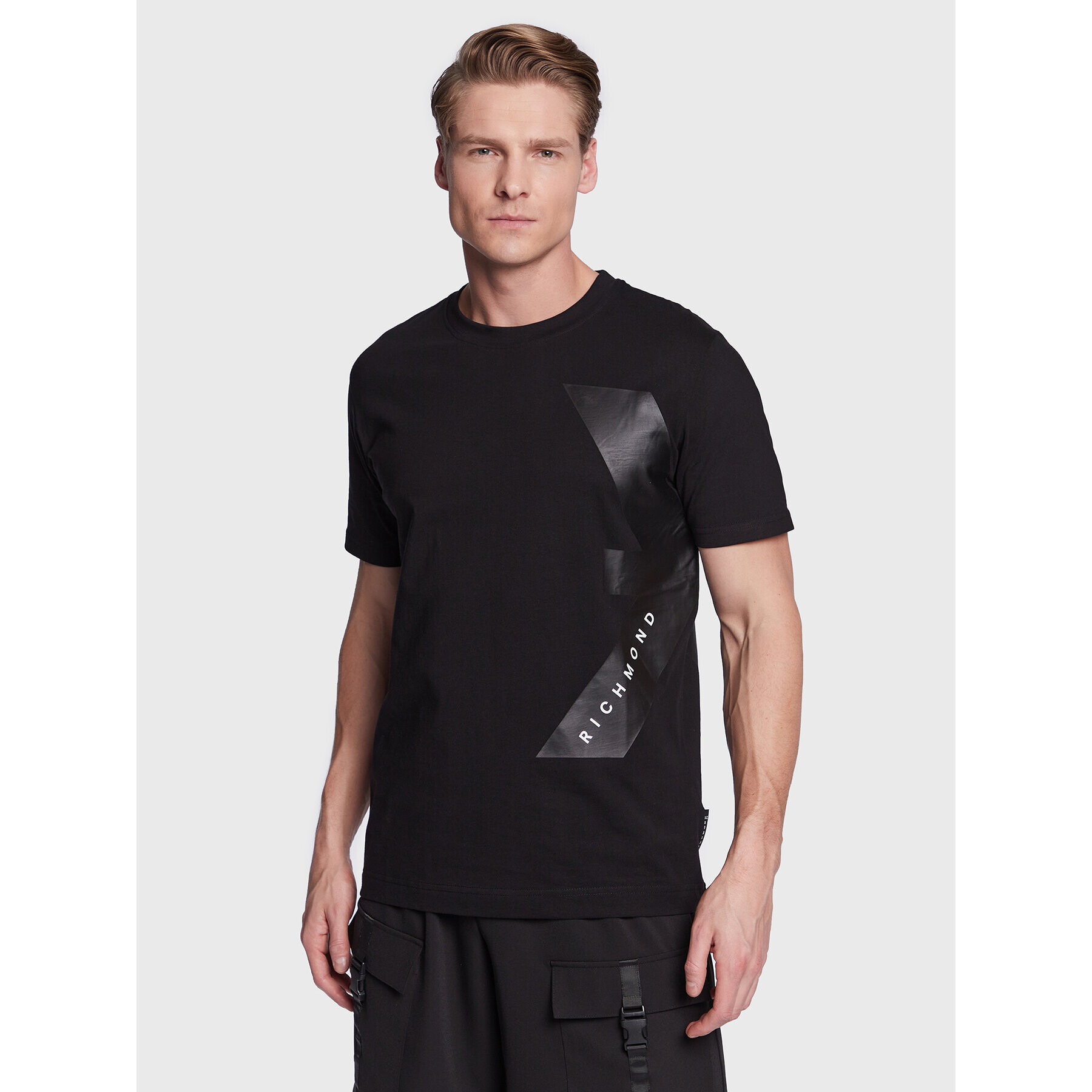 John Richmond Tricou UMP23159TS Negru Regular Fit - Pled.ro