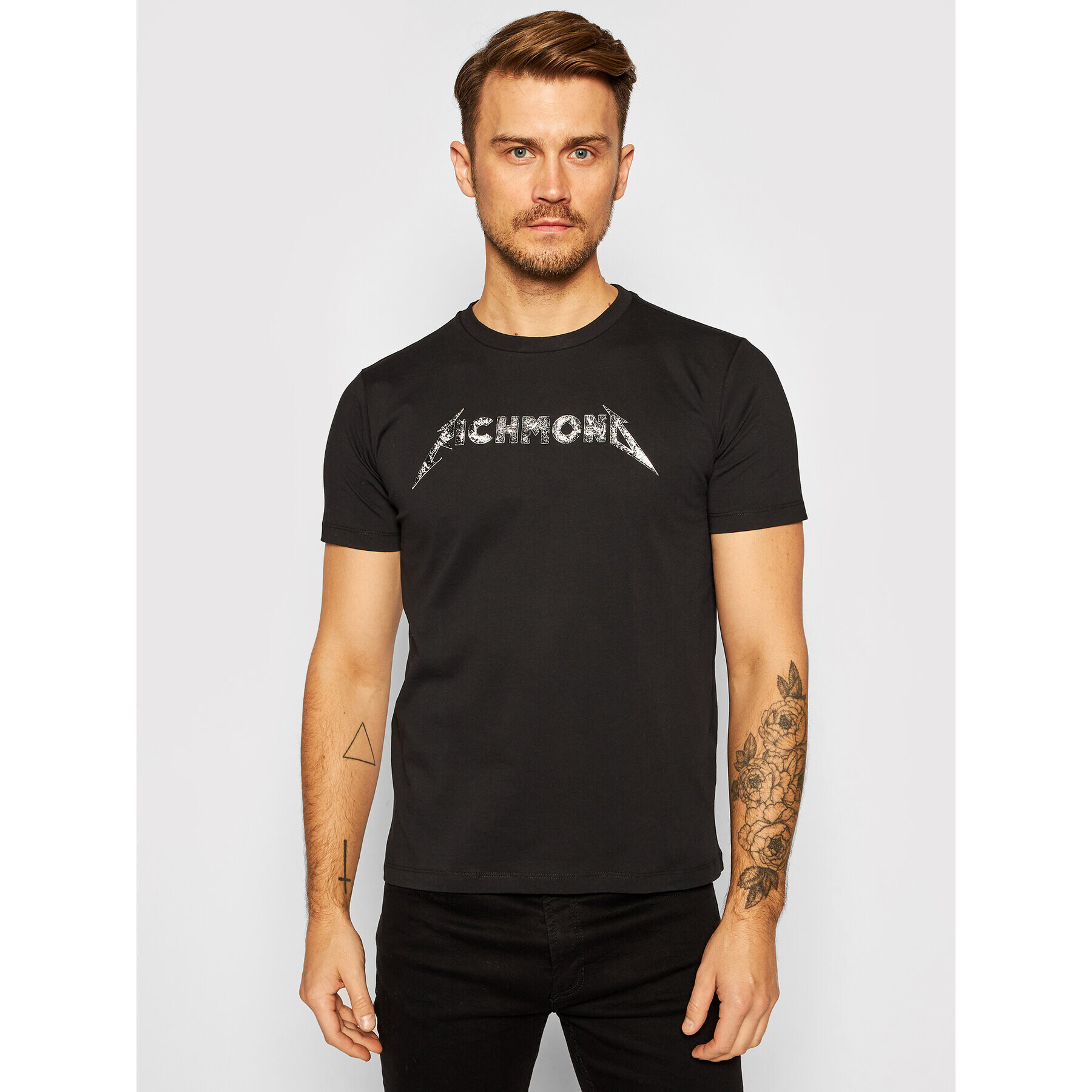 John Richmond Tricou Wanca RMA20128TS Negru Regular Fit - Pled.ro