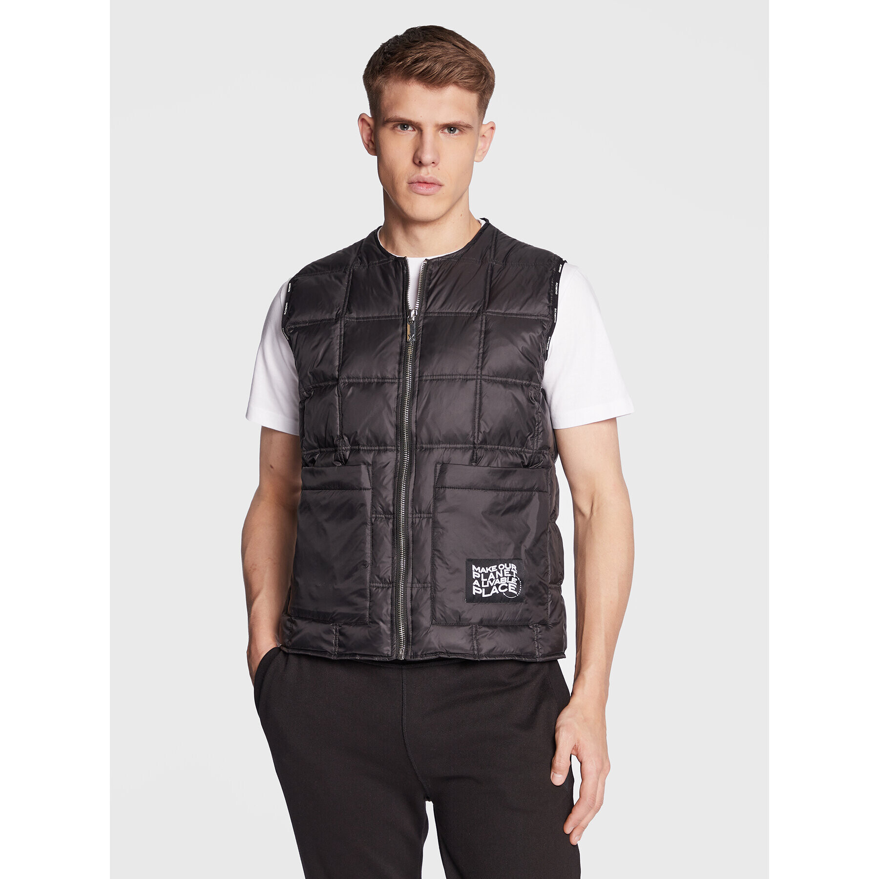 John Richmond Vestă UMP23091PI Negru Regular Fit - Pled.ro