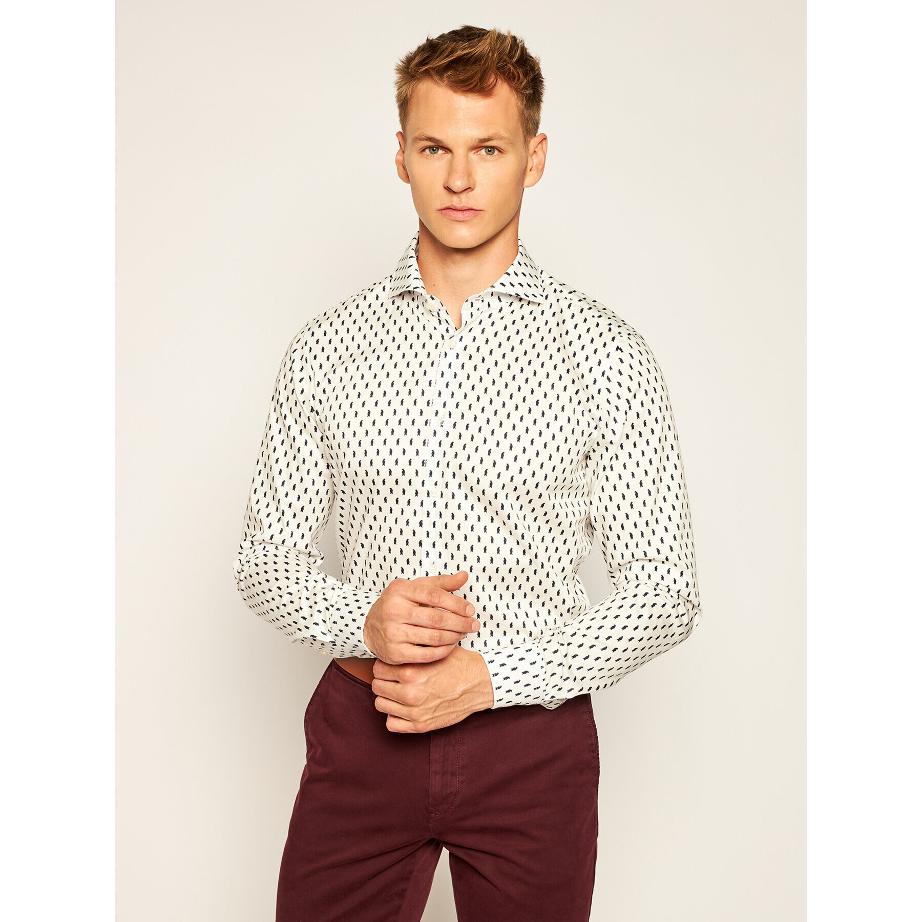 JOOP! Cămașă 17 Jsh-52Pajos 30022884 Alb Slim Fit - Pled.ro