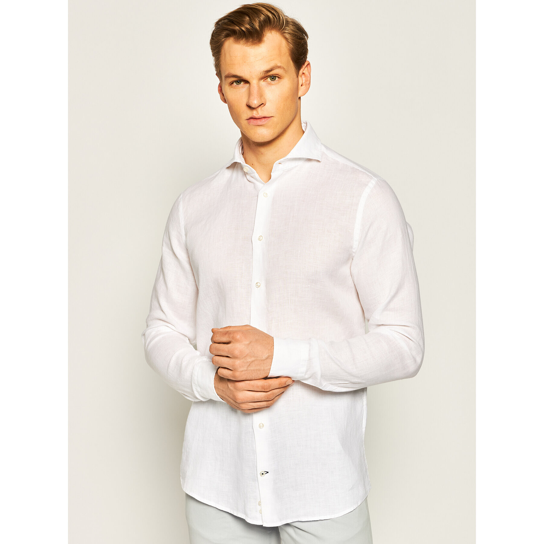 JOOP! Cămașă 17 JSH-69Pajos-W 30019770 Alb Slim Fit - Pled.ro