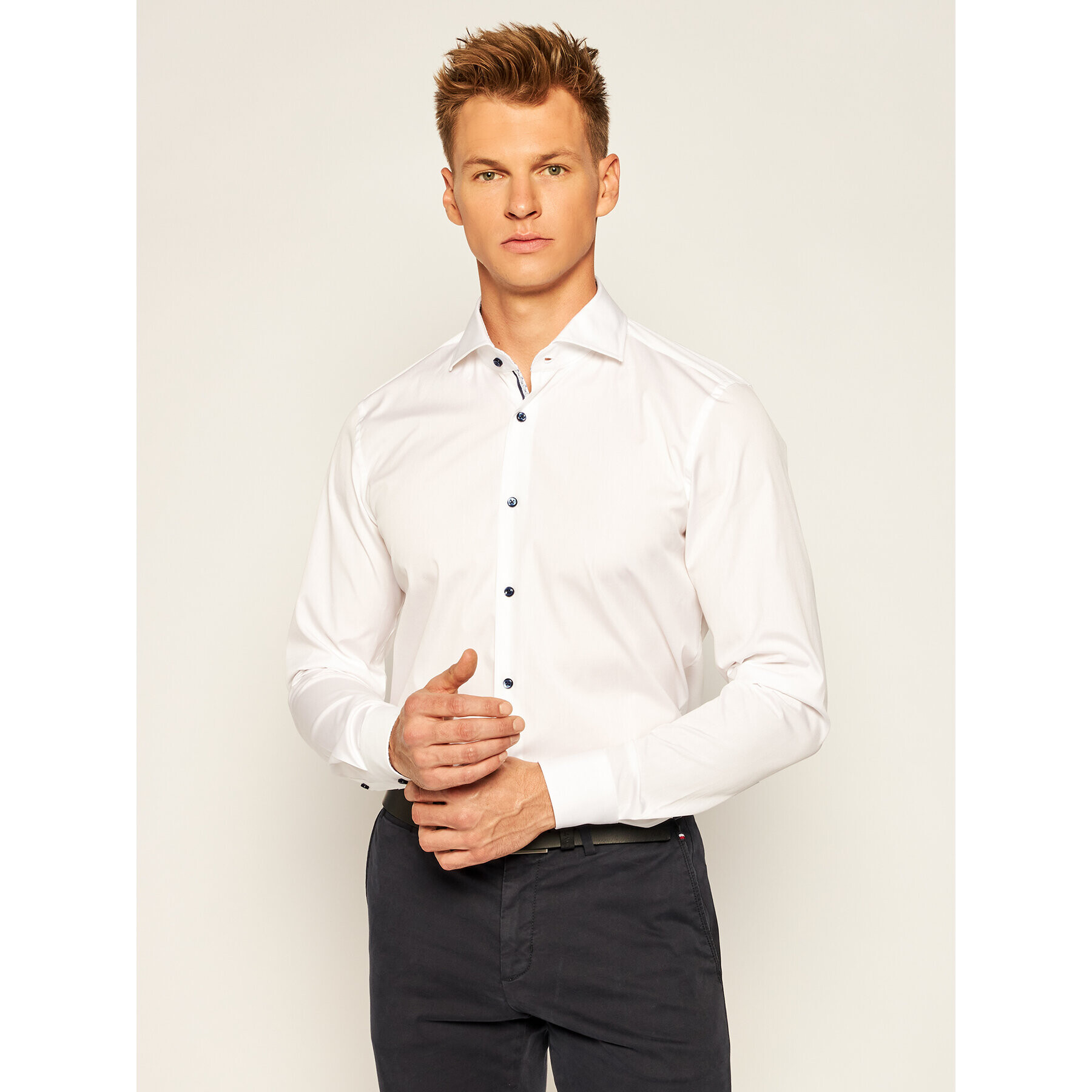 JOOP! Cămașă 17 Jsh-90Pankok 30021204 Alb Slim Fit - Pled.ro