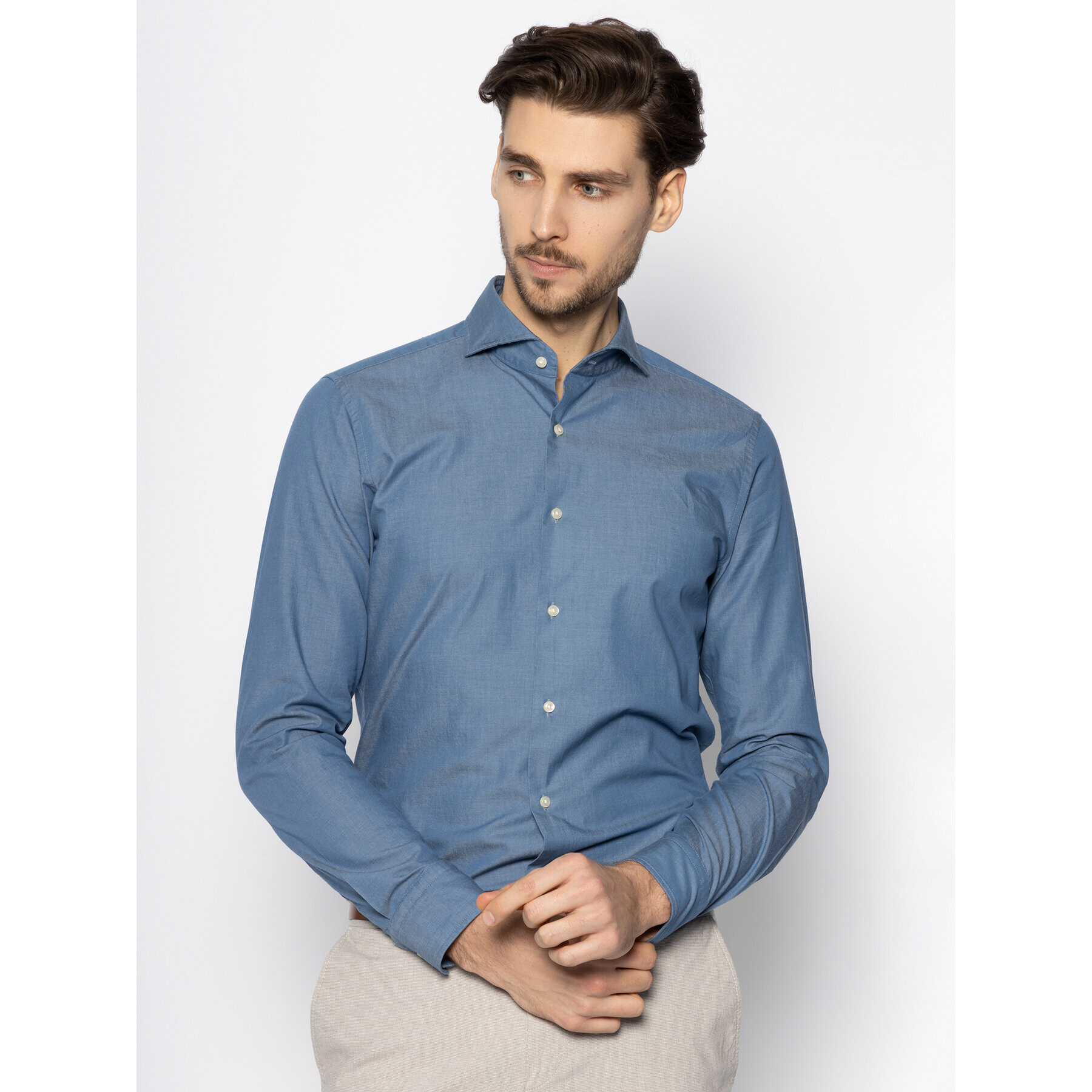 JOOP! Cămașă Jhs-69Pajos-W 30019775 Albastru Slim Fit - Pled.ro