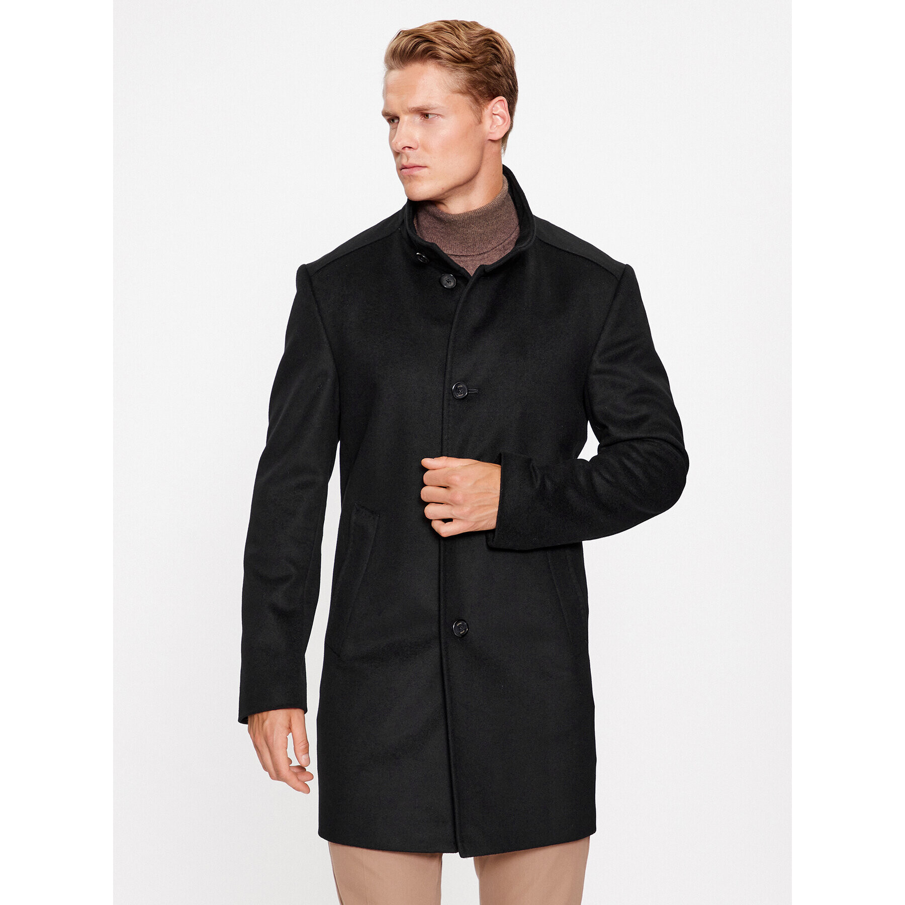 JOOP! Palton de lână 30037689 Negru Regular Fit - Pled.ro