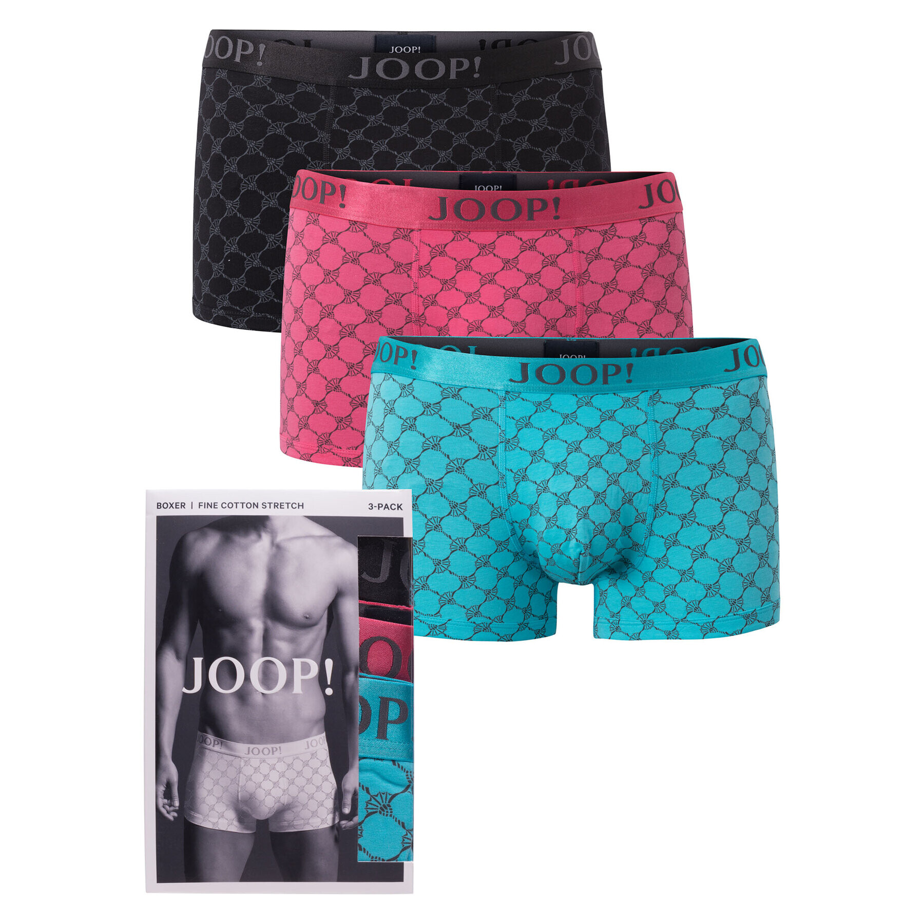 JOOP! Set 3 perechi de boxeri 30036189 Colorat Shaped Fit - Pled.ro