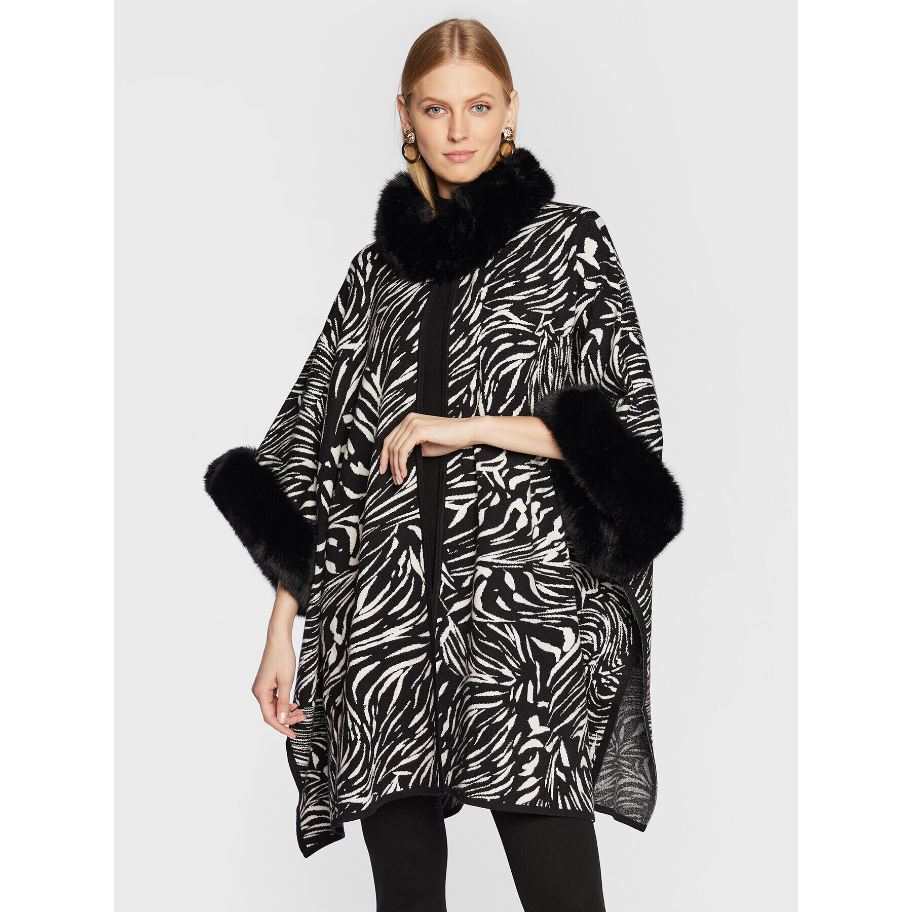 Joseph Ribkoff Poncho 223943 Negru Relaxed Fit - Pled.ro