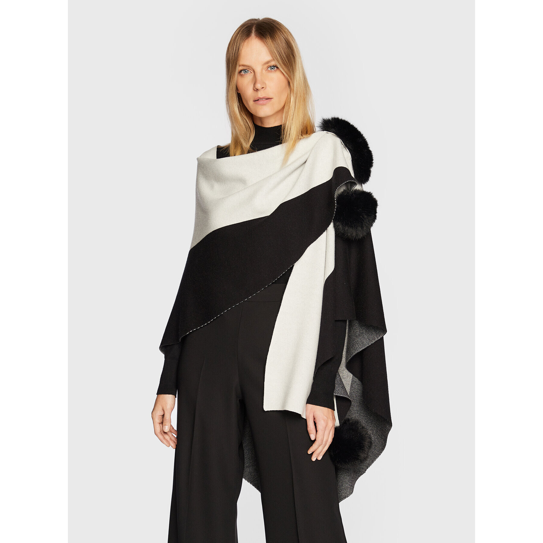 Joseph Ribkoff Poncho 223966 Bej Relaxed Fit - Pled.ro