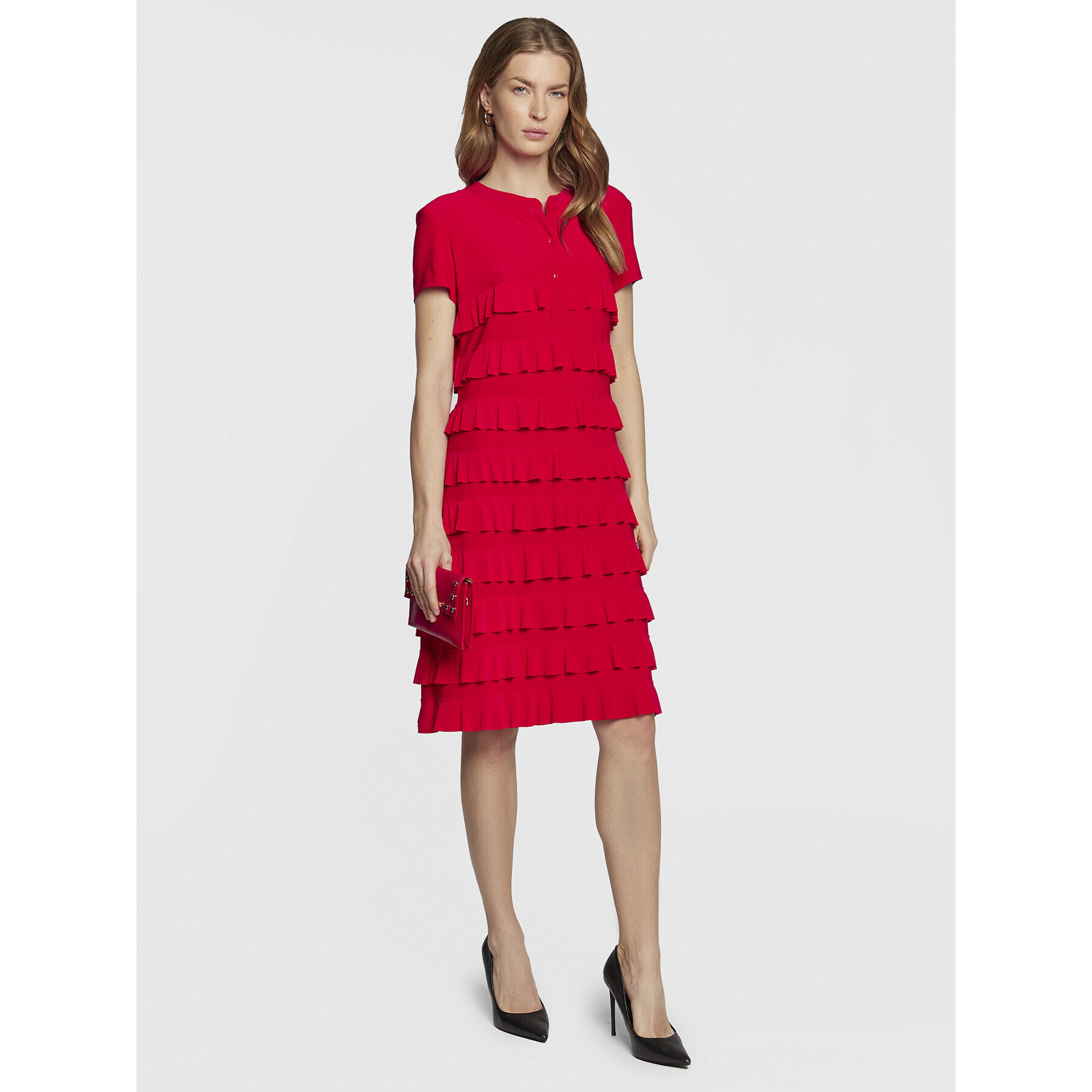 Joseph Ribkoff Rochie de zi 211350R Roșu Regular Fit - Pled.ro