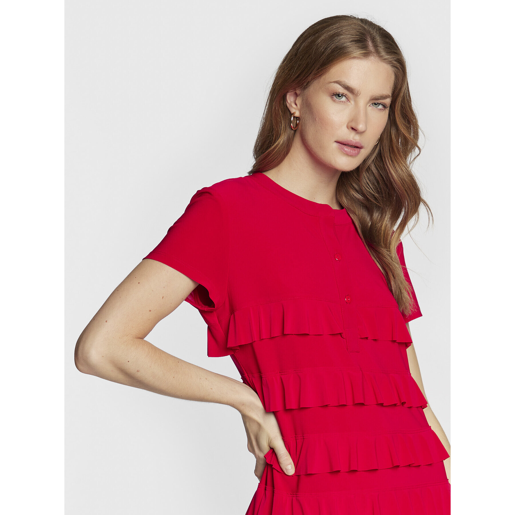 Joseph Ribkoff Rochie de zi 211350R Roșu Regular Fit - Pled.ro