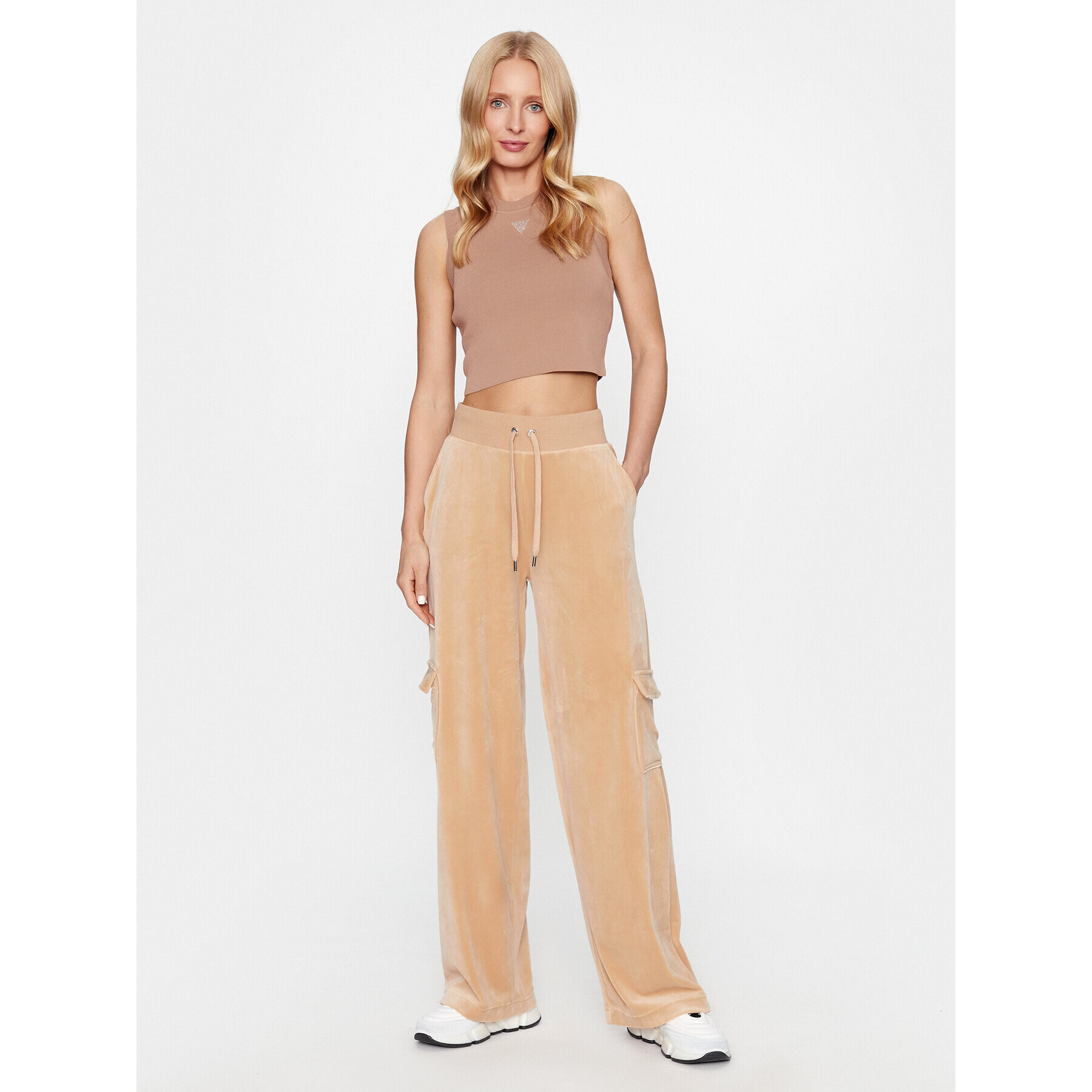 Juicy Couture Pantaloni trening Audree JCWBJ23334483 Bej Loose Fit - Pled.ro