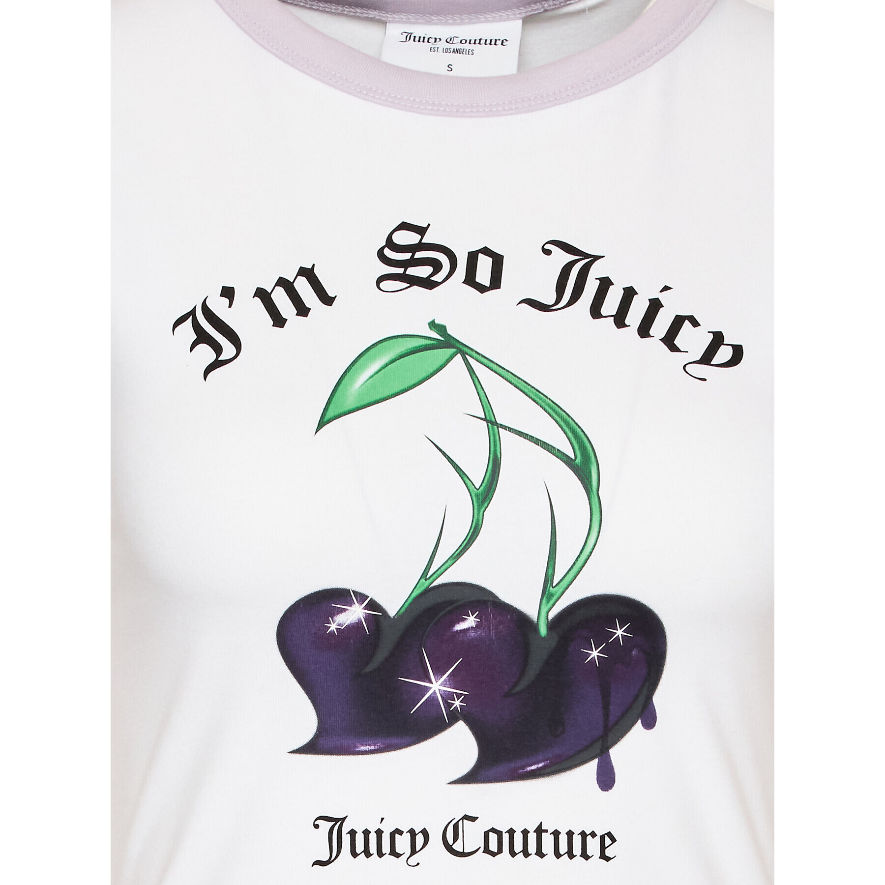 Juicy Couture Tricou Cherry JCWCT123306 Alb Slim Fit - Pled.ro