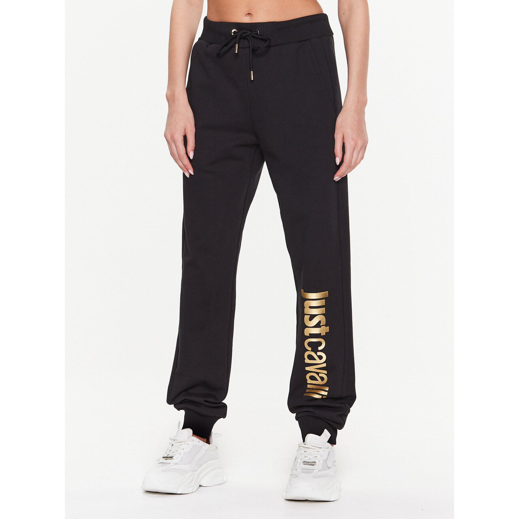 Just Cavalli Pantaloni trening 74PBAF00 Negru Regular Fit - Pled.ro