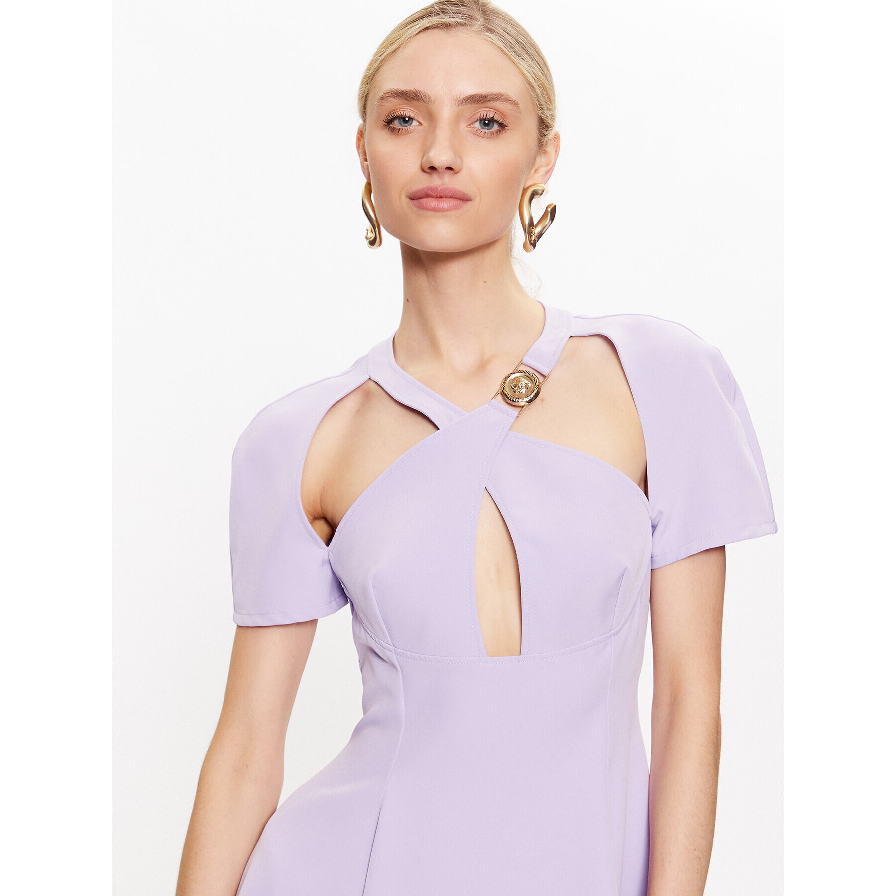 Just Cavalli Rochie cocktail 74PBO904 Violet Slim Fit - Pled.ro